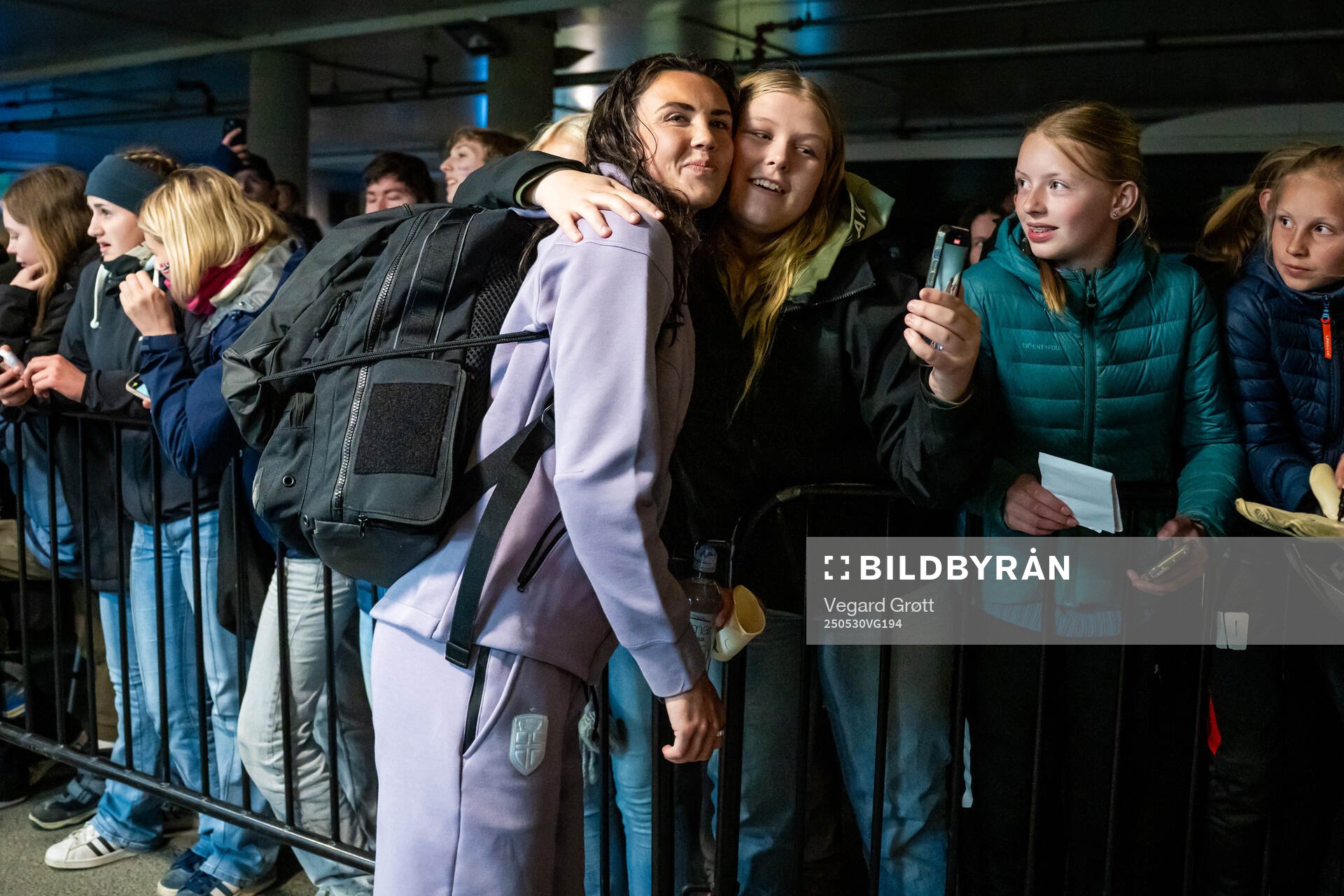 Ingrid Syrstad Engen of Norway with fans