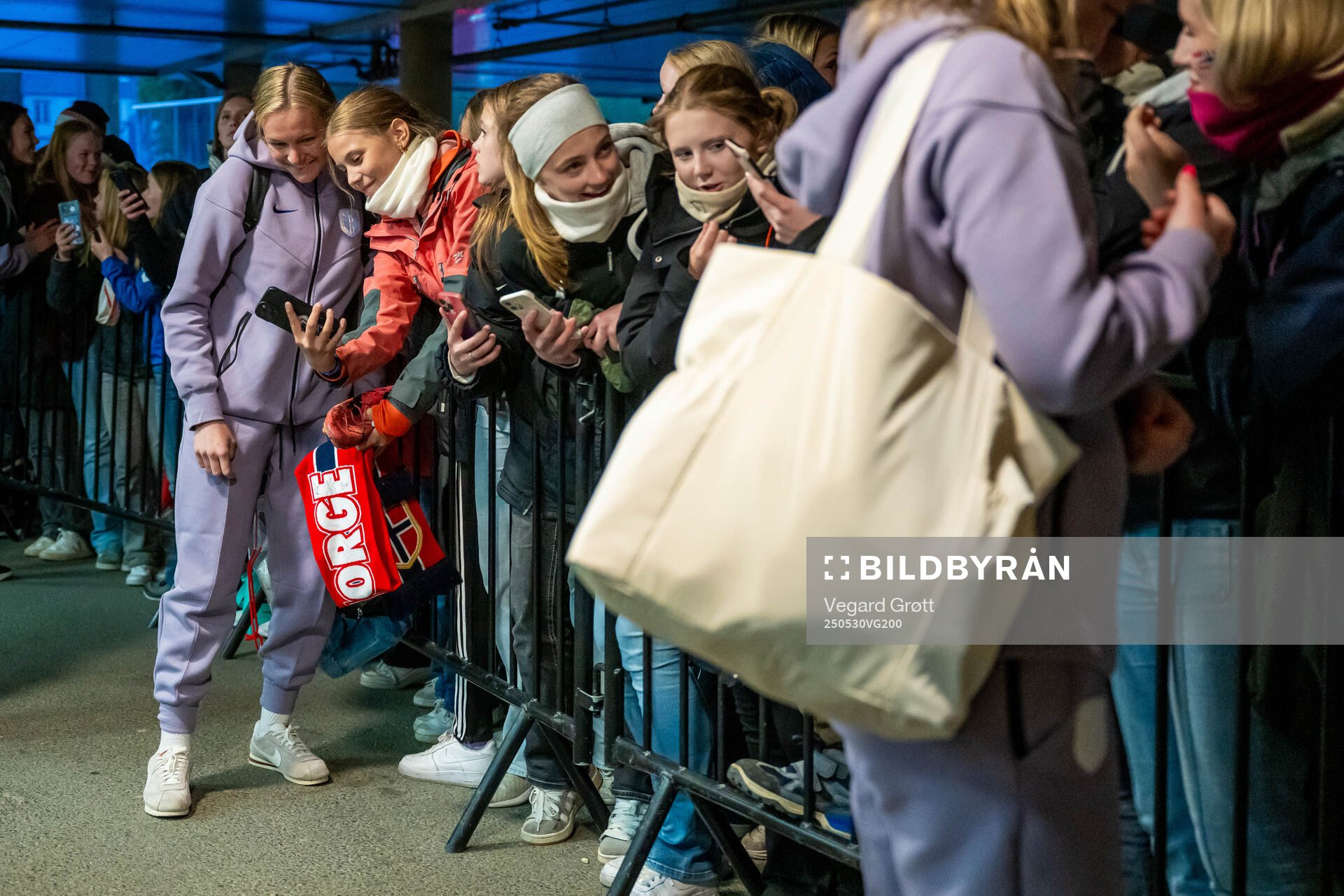 Frida Maanum of Norway with fans