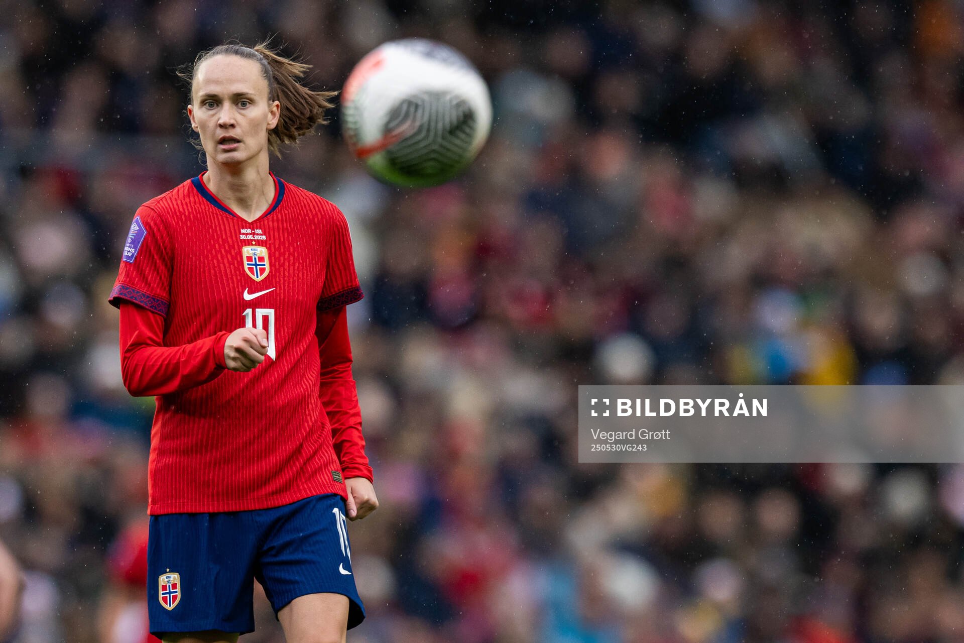 Caroline Graham Hansen of Norway during the UEFA Women’s Nations League football match between Norway and Iceland on May 30, 2025 in Trondheim.