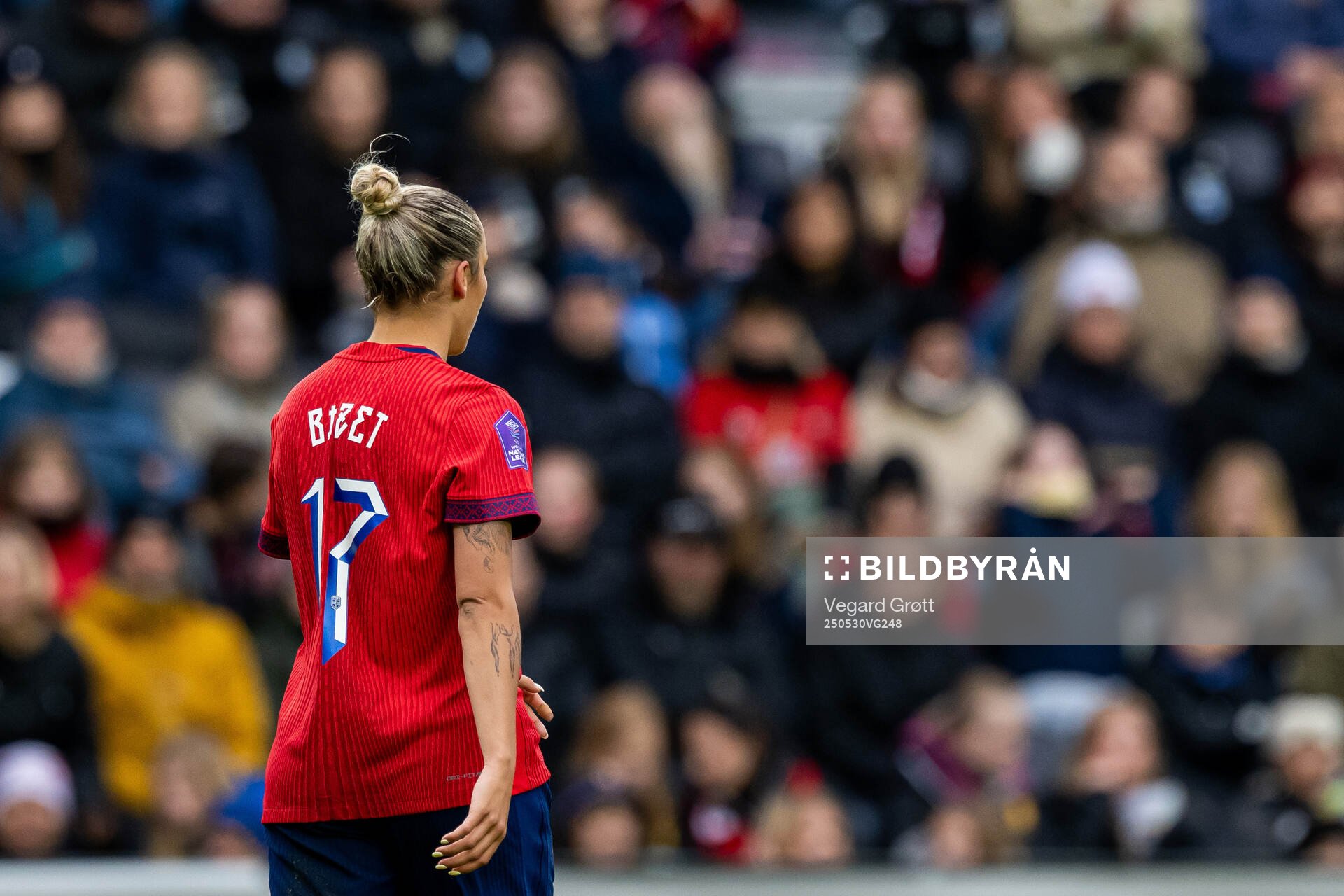 Celin Bizet Ildhusøy of Norway during the UEFA Women’s Nations League football match between Norway and Iceland on May 30, 2025 in Trondheim.