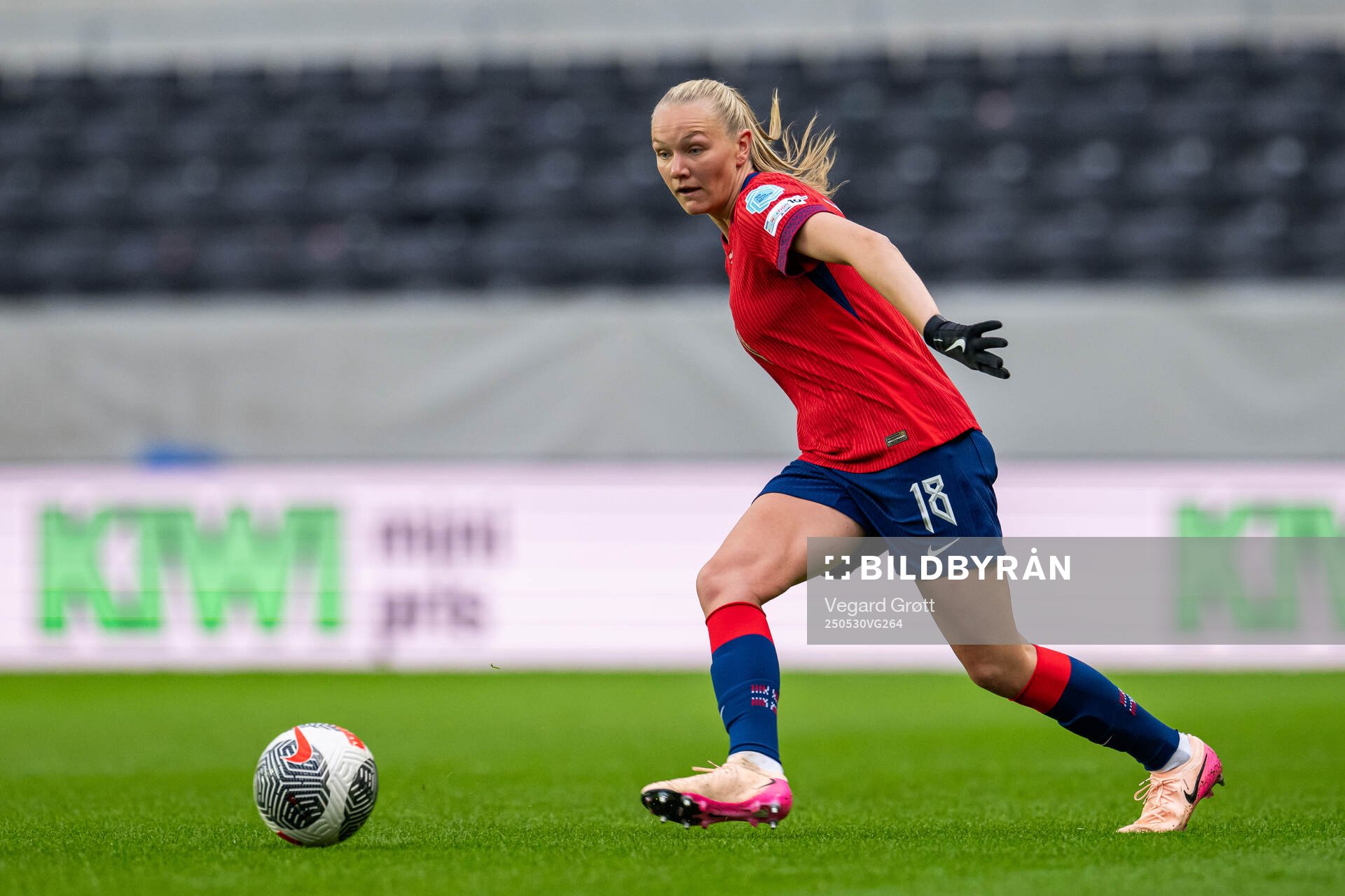 Frida Maanum of Norway during the UEFA Women’s Nations League football match between Norway and Iceland on May 30, 2025 in Trondheim.
