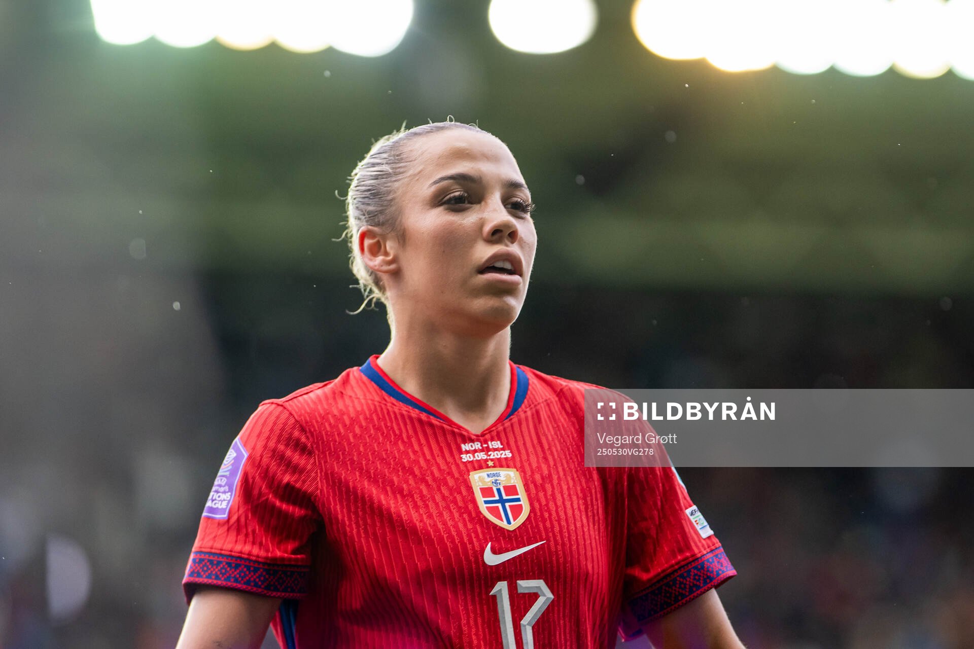Celin Bizet Ildhusøy of Norway during the UEFA Women’s Nations League football match between Norway and Iceland on May 30, 2025 in Trondheim.