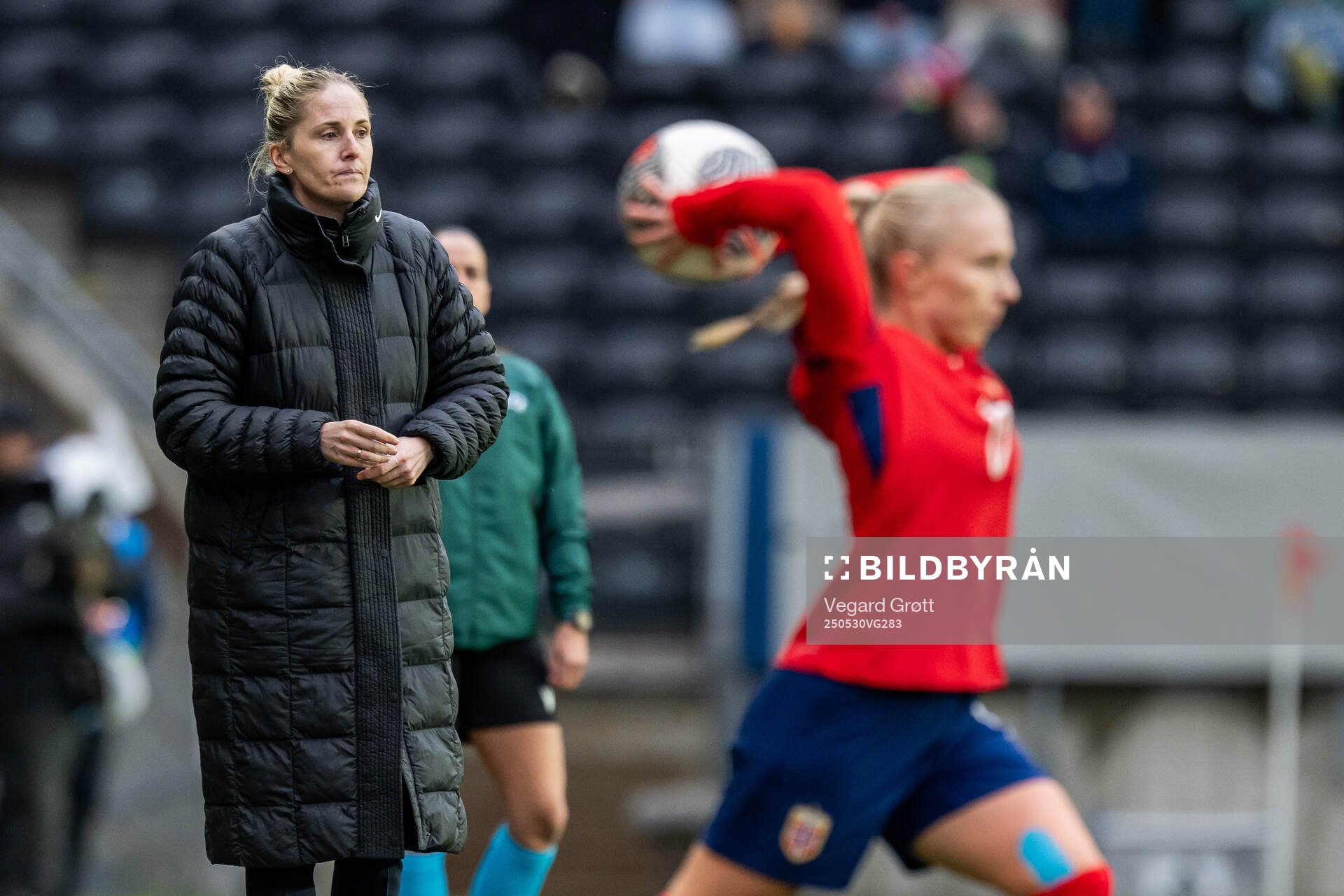 Gemma Grainger, head coach of Norway, during the UEFA Women’s Nations League football match between Norway and Iceland on May 30, 2025 in Trondheim.