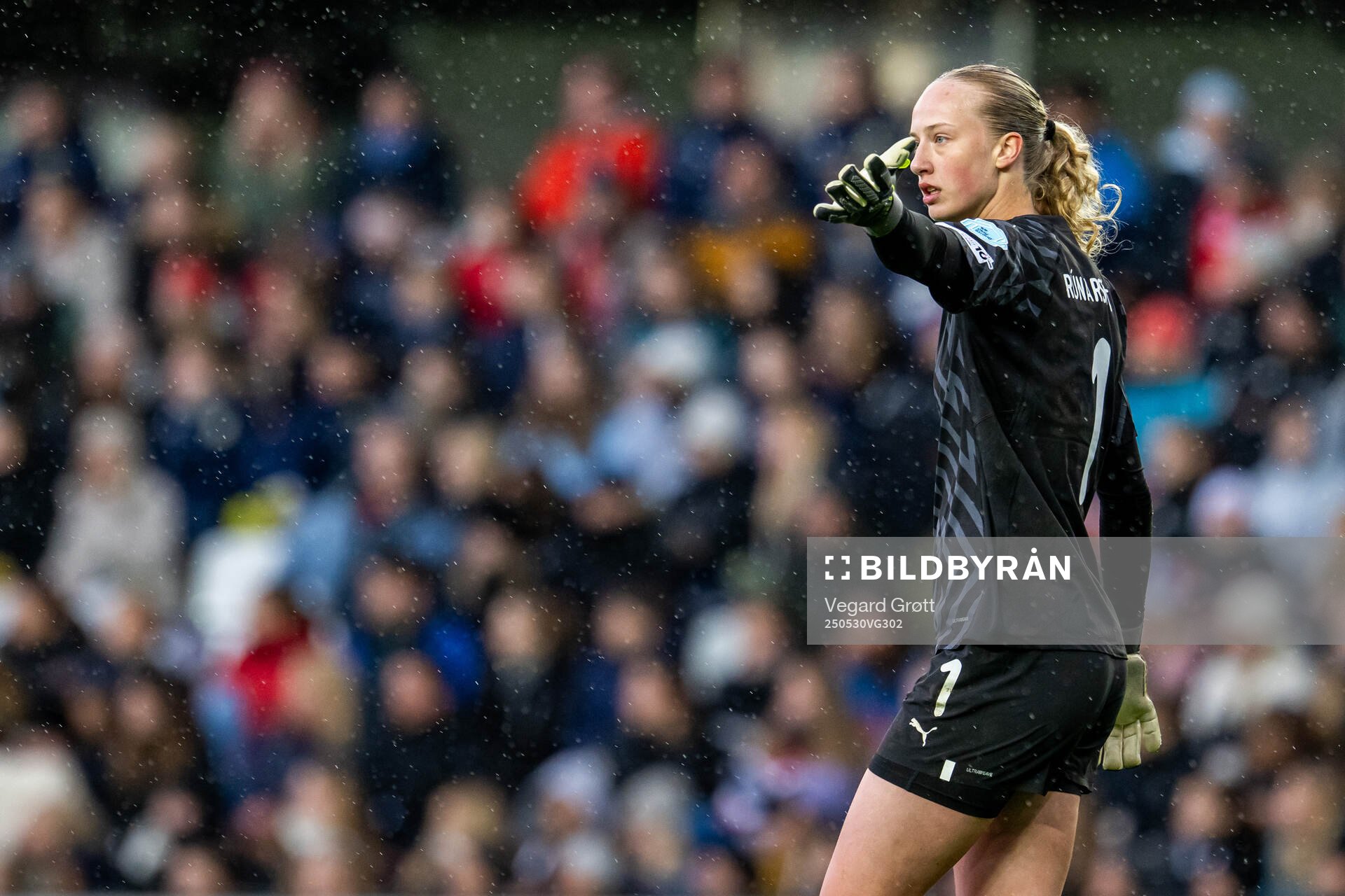 Goalkeeper Cecilia Rán Runarsdottir of Iceland during the UEFA Women’s Nations League football match between Norway and Iceland on May 30, 2025 in Trondheim.