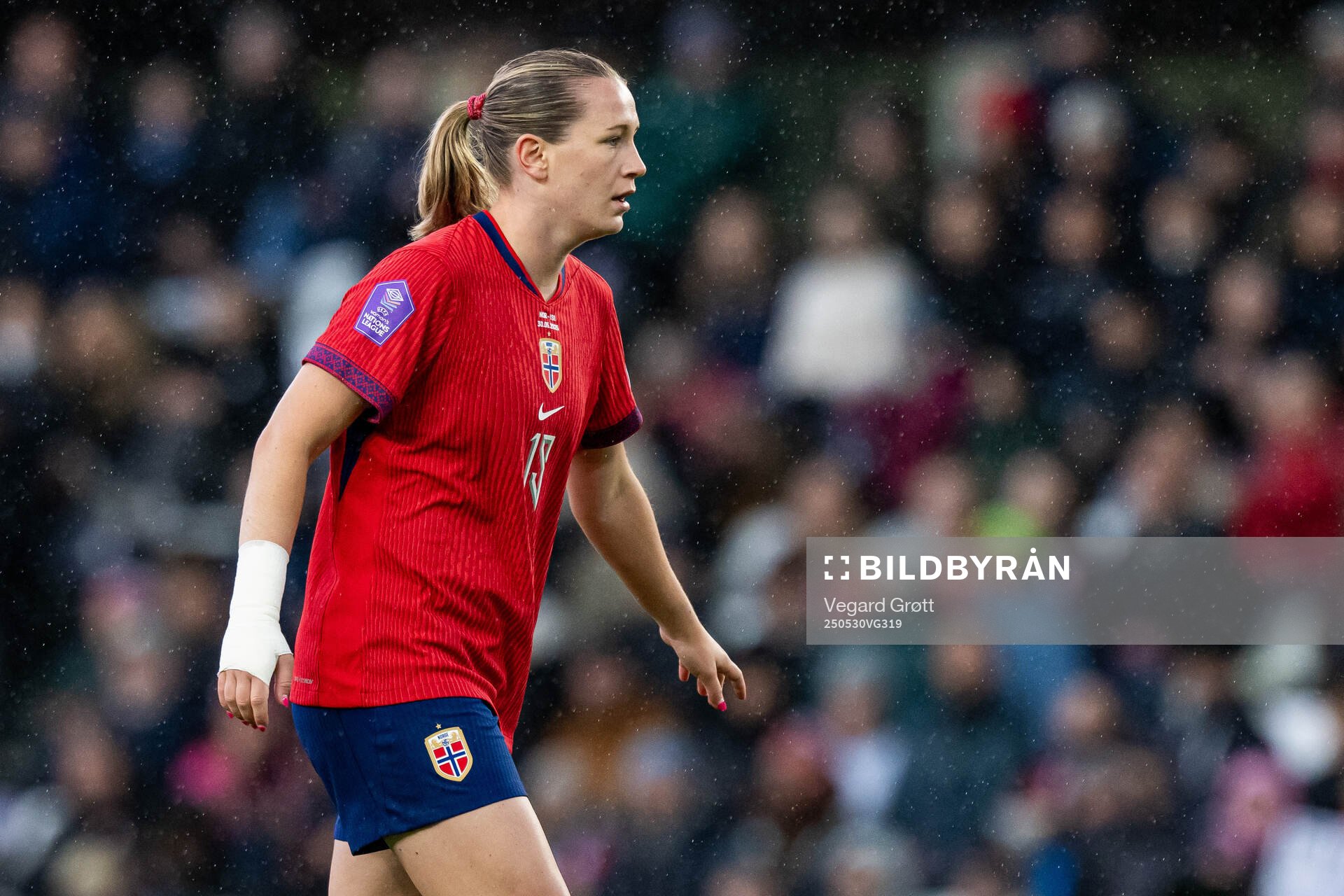 Elisabeth Terland of Norway during the UEFA Women’s Nations League football match between Norway and Iceland on May 30, 2025 in Trondheim.