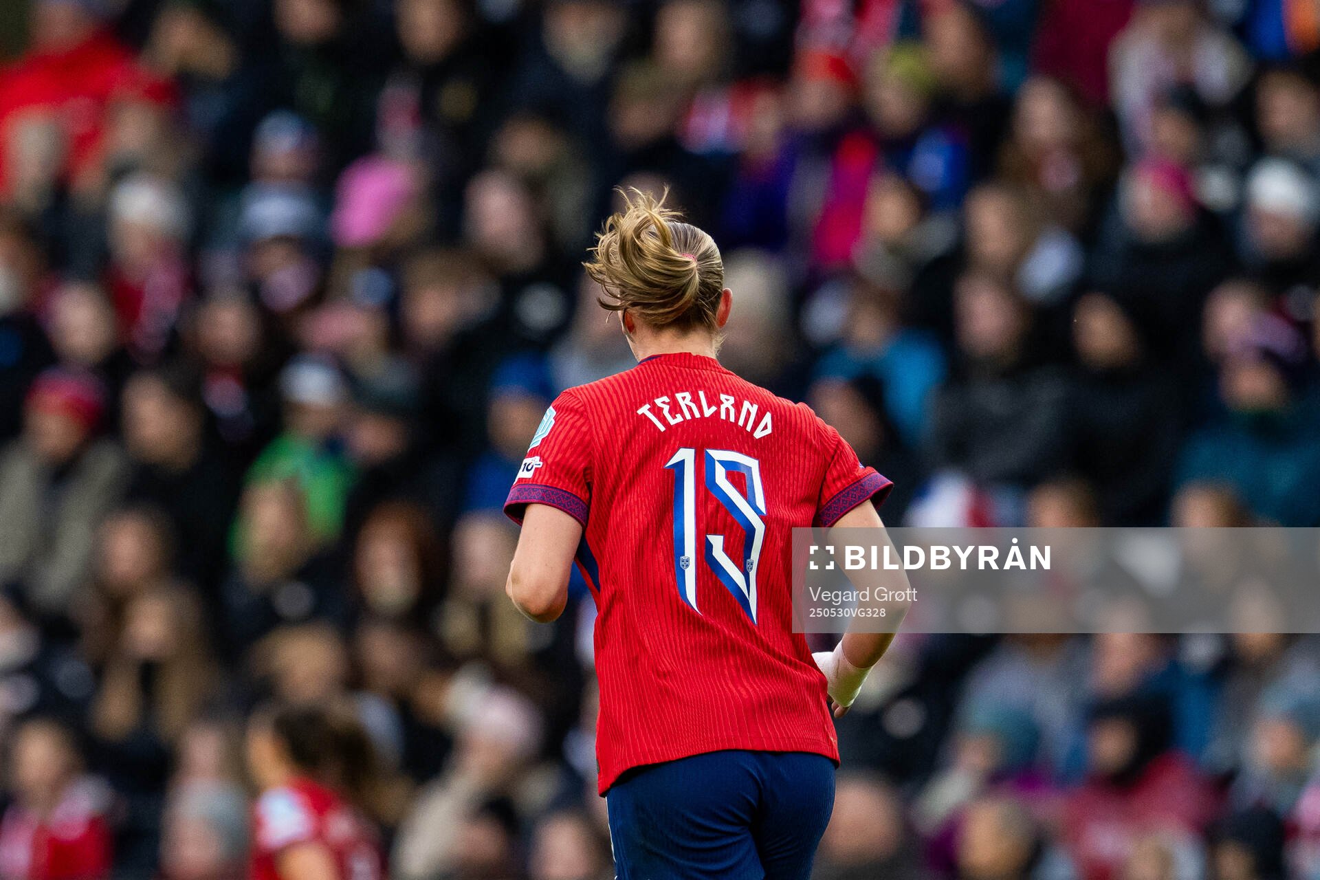 Elisabeth Terland of Norway during the UEFA Women’s Nations League football match between Norway and Iceland on May 30, 2025 in Trondheim.