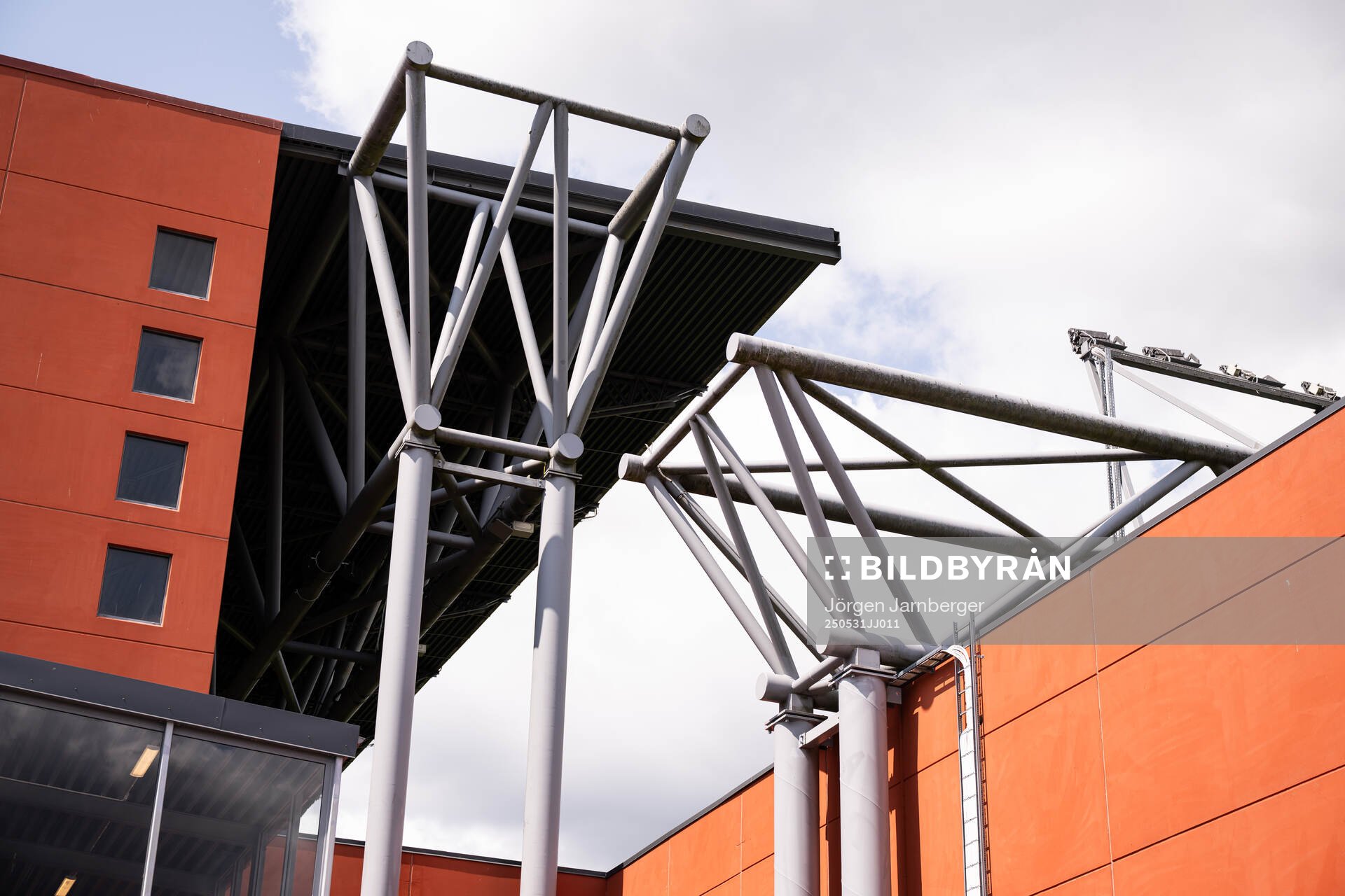Borås Arena detaljer exteriört inför fotbollsmatchen i Allsvenskan mellan Elfsborg och Hammarby den 31 maj 2025 i Borås. 