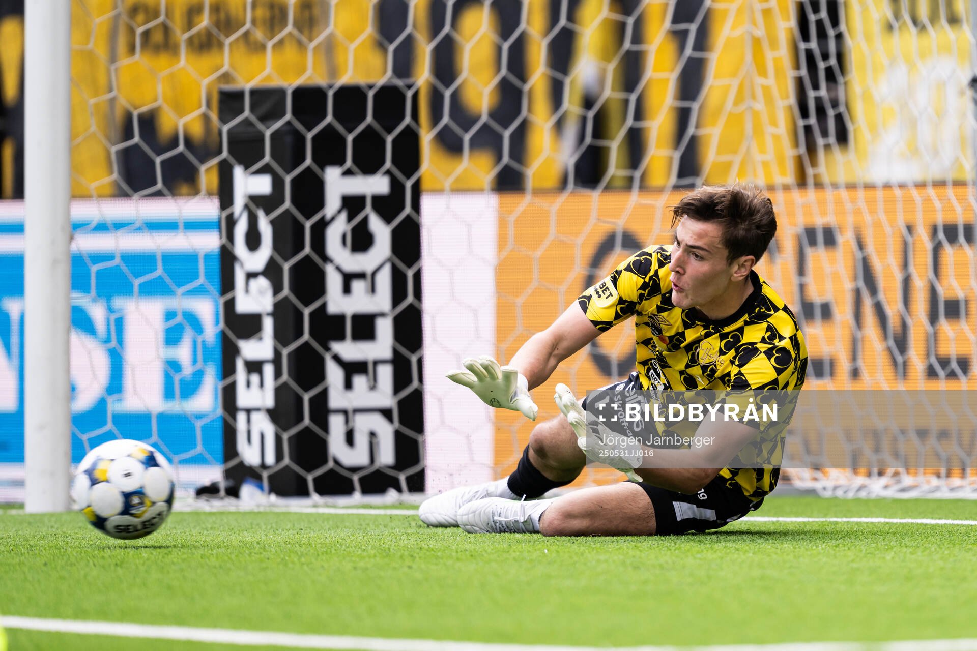 Elfsborgs målvakt Simon Eriksson inför fotbollsmatchen i Allsvenskan mellan Elfsborg och Hammarby den 31 maj 2025 i Borås. 