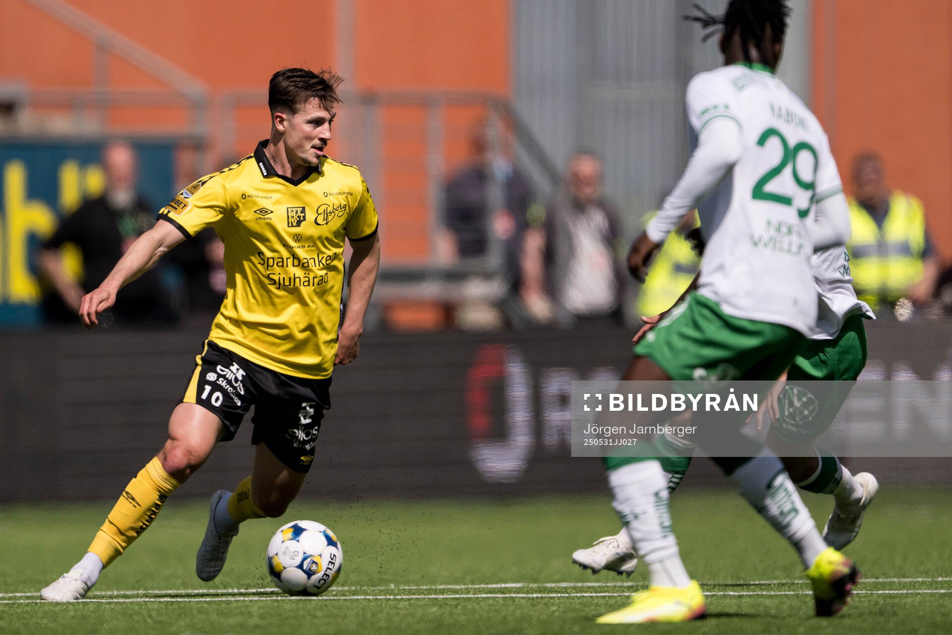 Elfsborgs Simon Olsson under fotbollsmatchen i Allsvenskan mellan Elfsborg och Hammarby den 31 maj 2025 i Borås. 