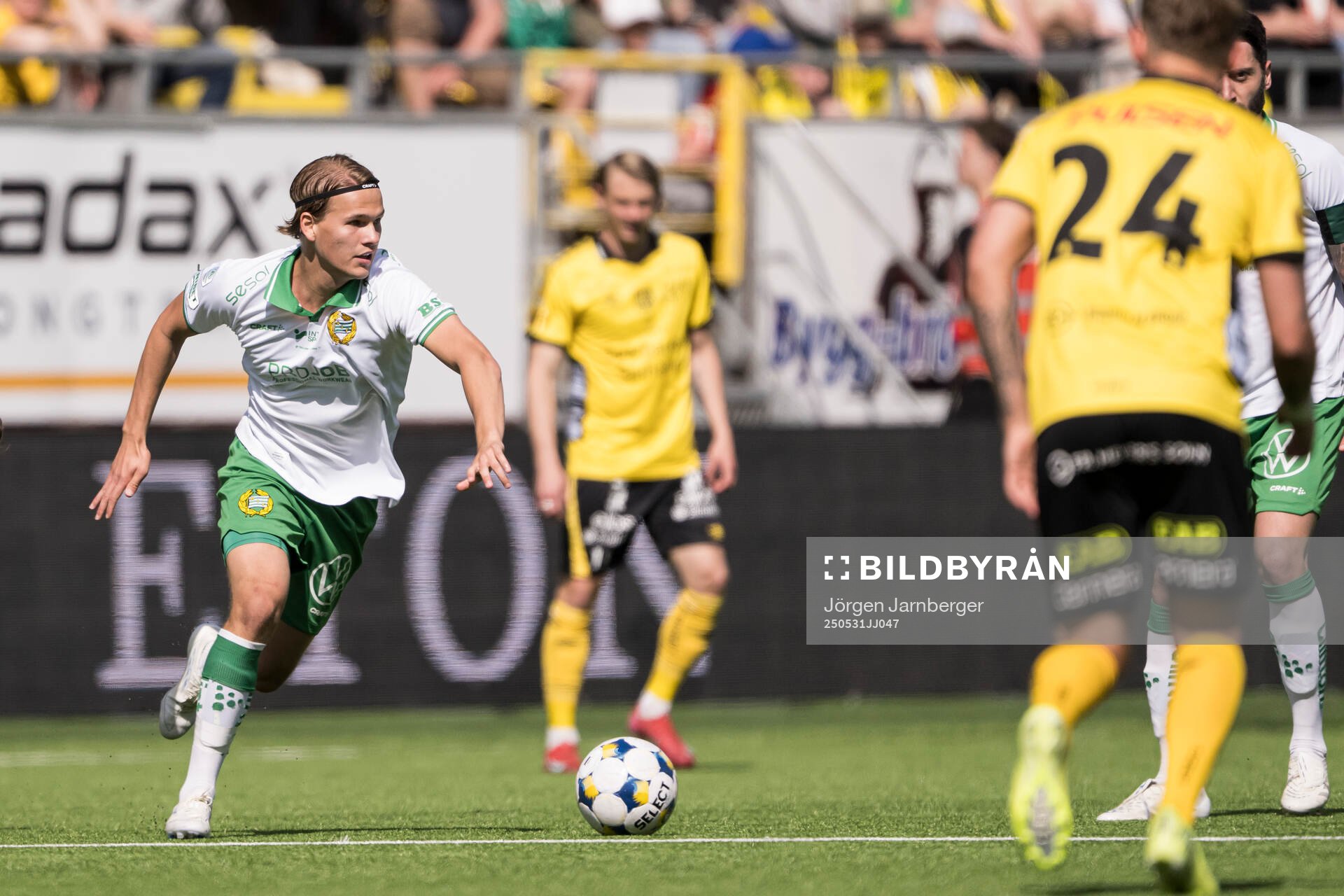 Hammarbys Markus Karlsson under fotbollsmatchen i Allsvenskan mellan Elfsborg och Hammarby den 31 maj 2025 i Borås. 
