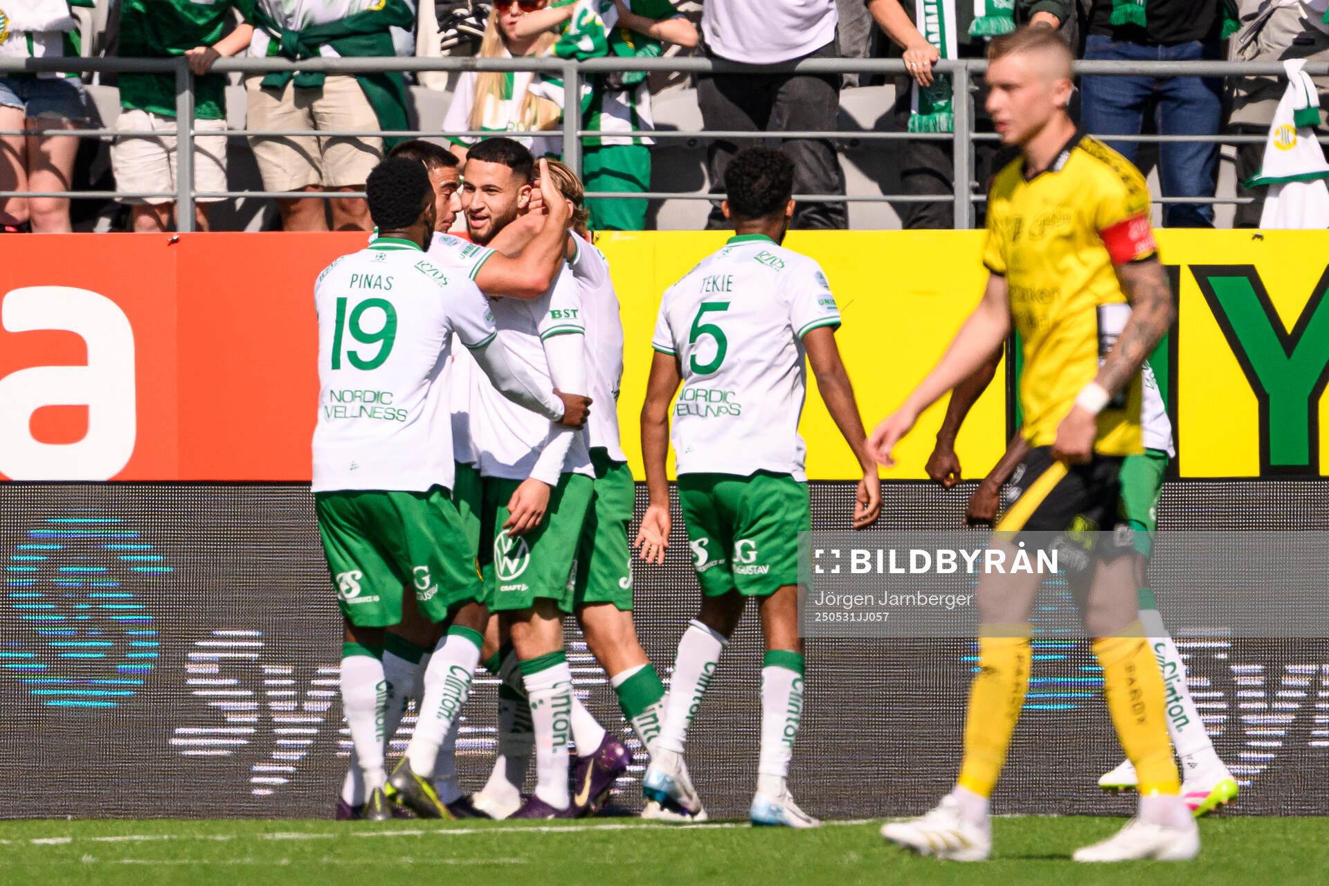 Hammarbys Abdelrahman Boudah Saidi jublar efter 0-2 under fotbollsmatchen i Allsvenskan mellan Elfsborg och Hammarby den 31 maj 2025 i Borås. 