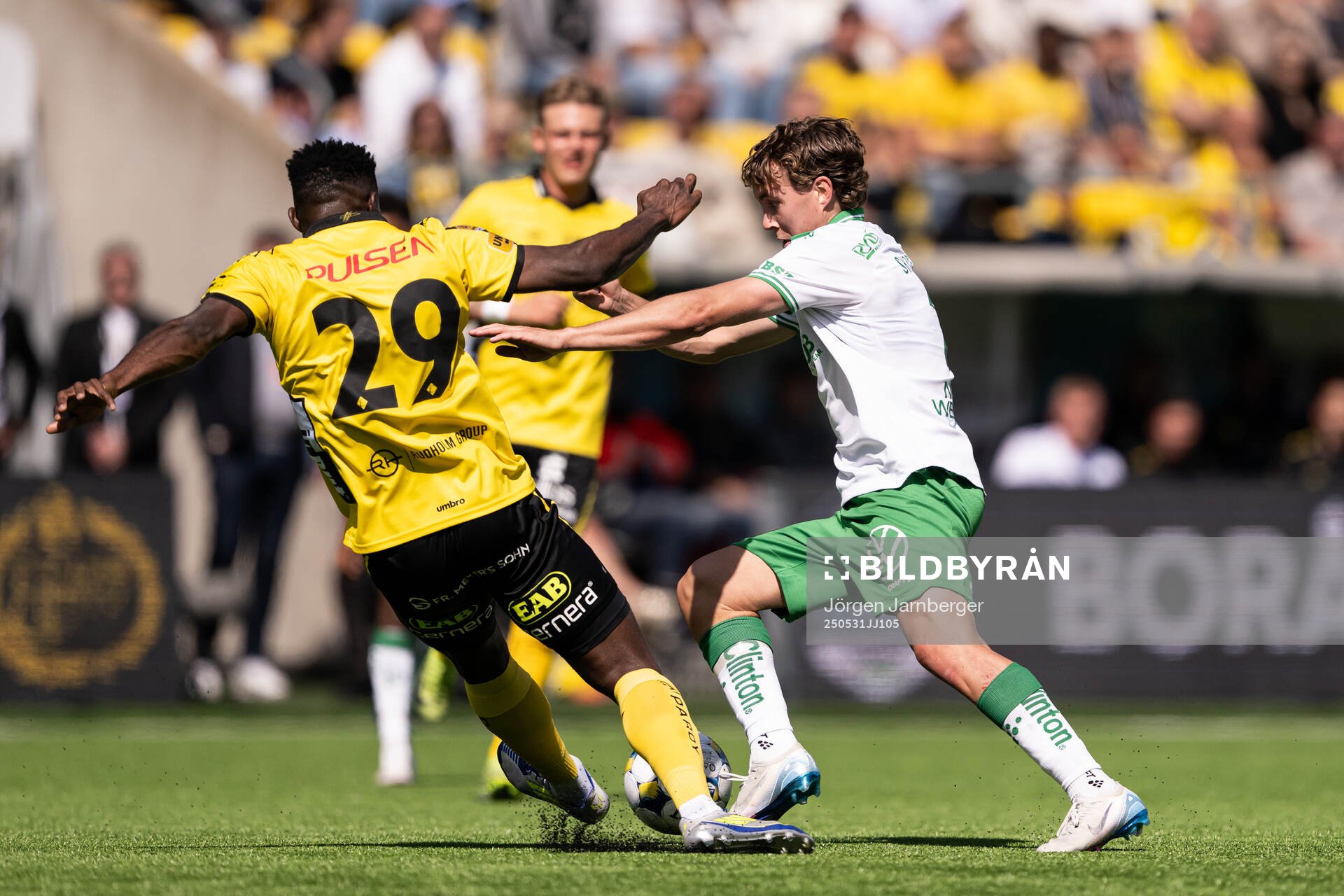 Hammarbys Hampus Skoglund under fotbollsmatchen i Allsvenskan mellan Elfsborg och Hammarby den 31 maj 2025 i Borås. 