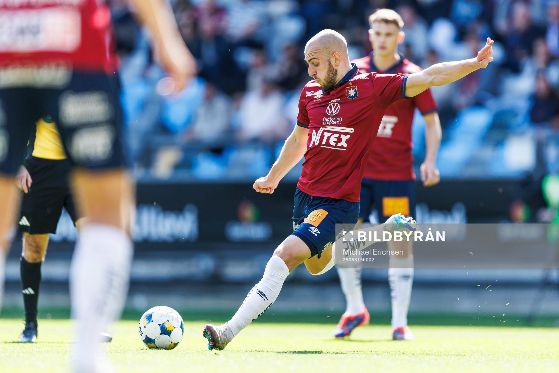 Örgrytes Amel Mujanic under fotbollsmatchen i Superettan mellan Örgryte och Trelleborg den 31 maj 2025 i Göteborg. 