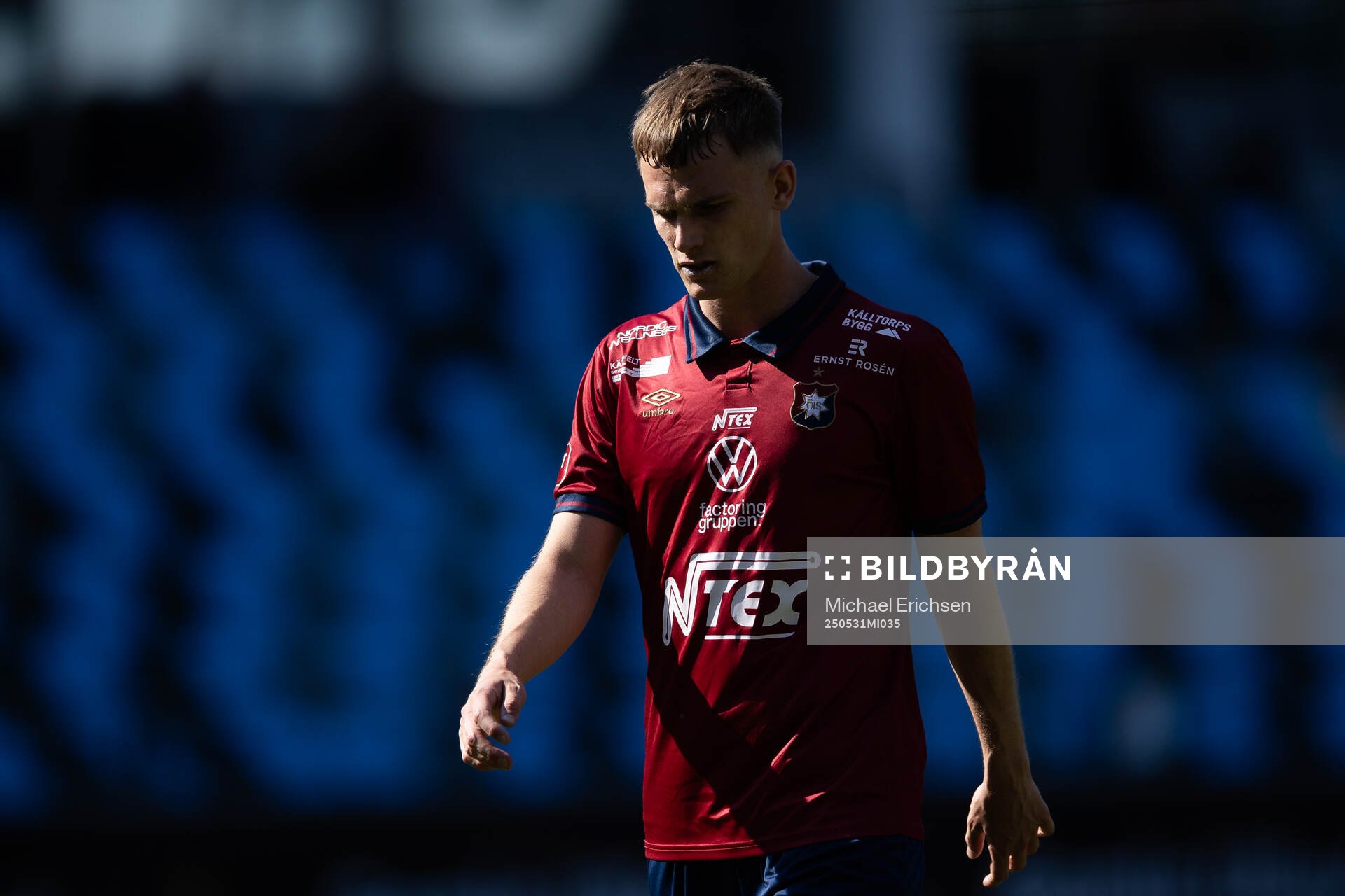 Örgrytes Christoffer Styffe under fotbollsmatchen i Superettan mellan Örgryte och Trelleborg den 31 maj 2025 i Göteborg. 