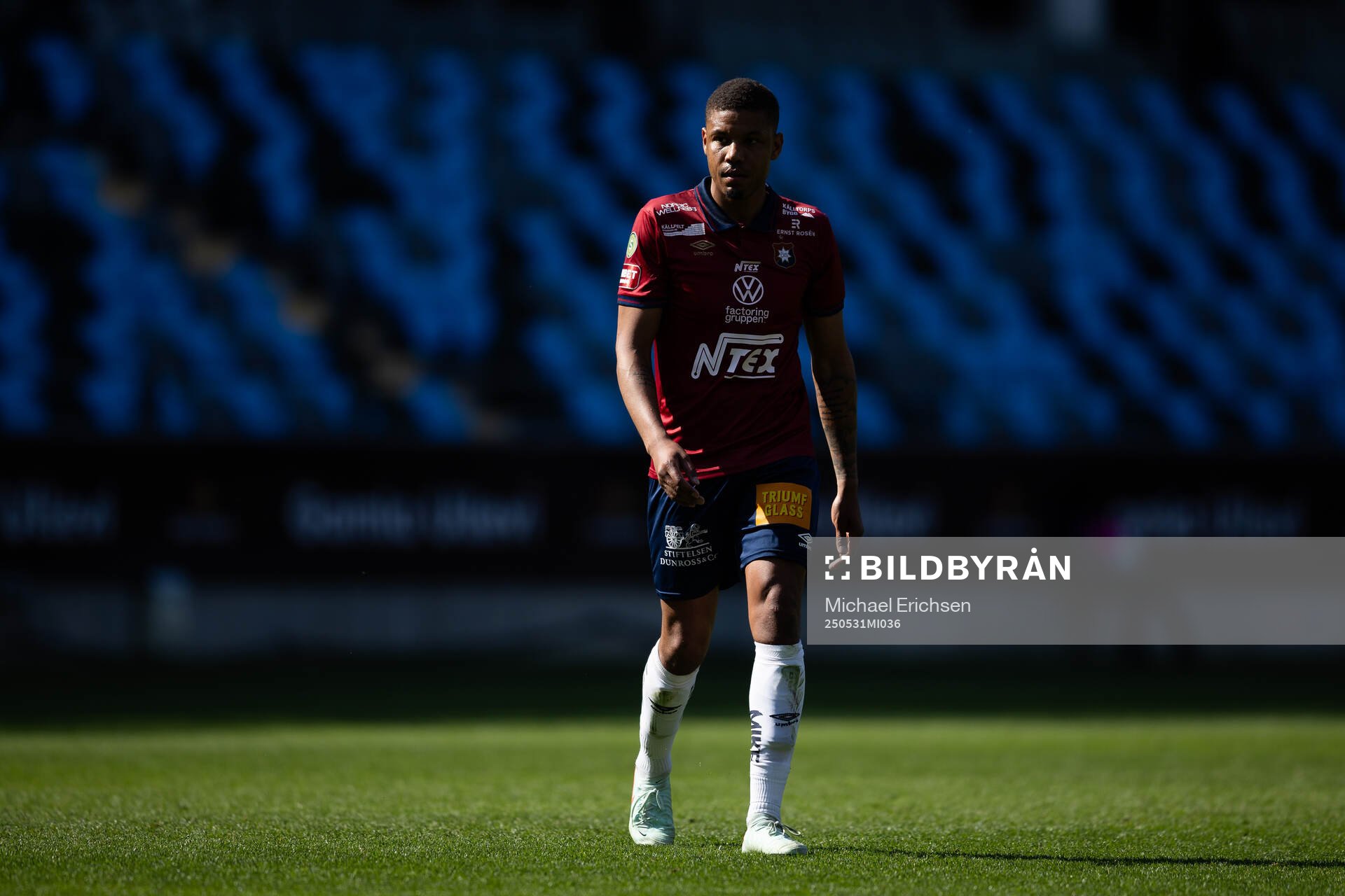 Örgrytes Mikael Dyrestam under fotbollsmatchen i Superettan mellan Örgryte och Trelleborg den 31 maj 2025 i Göteborg. 
