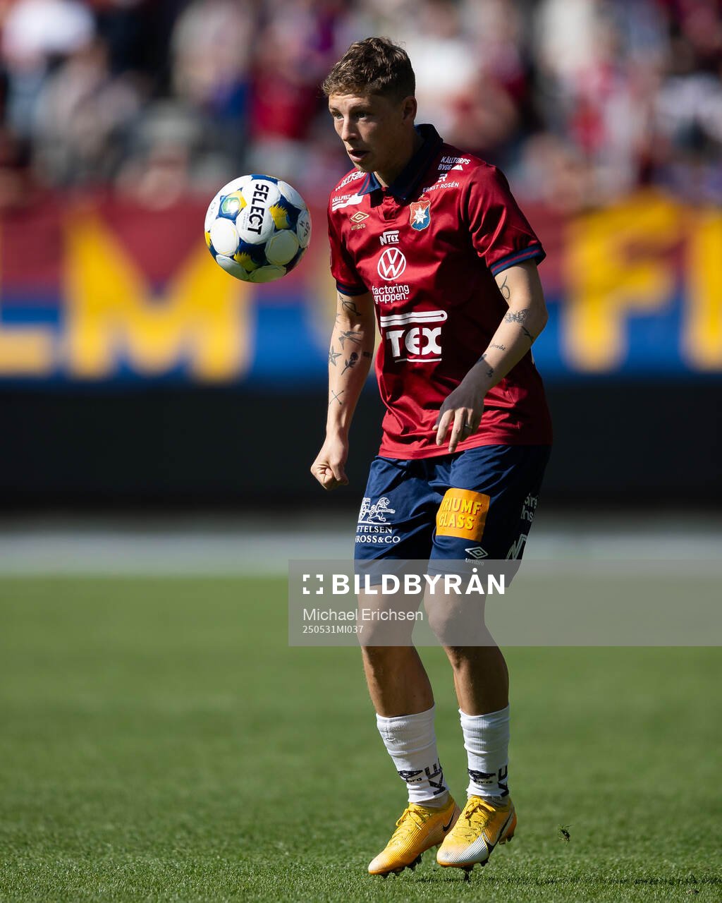 Örgrytes Anton Andreasson under fotbollsmatchen i Superettan mellan Örgryte och Trelleborg den 31 maj 2025 i Göteborg. 