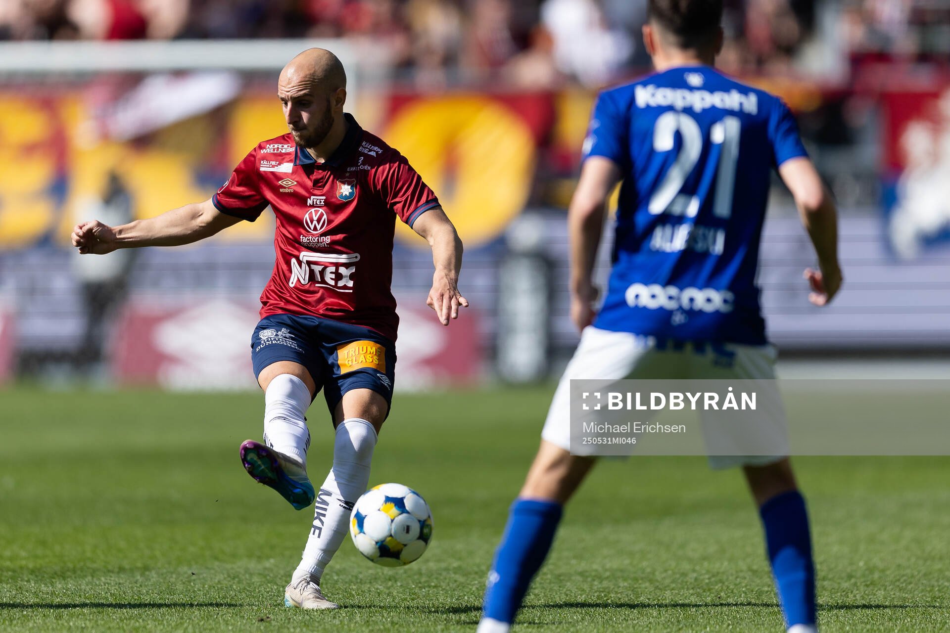Örgrytes Amel Mujanic under fotbollsmatchen i Superettan mellan Örgryte och Trelleborg den 31 maj 2025 i Göteborg. 