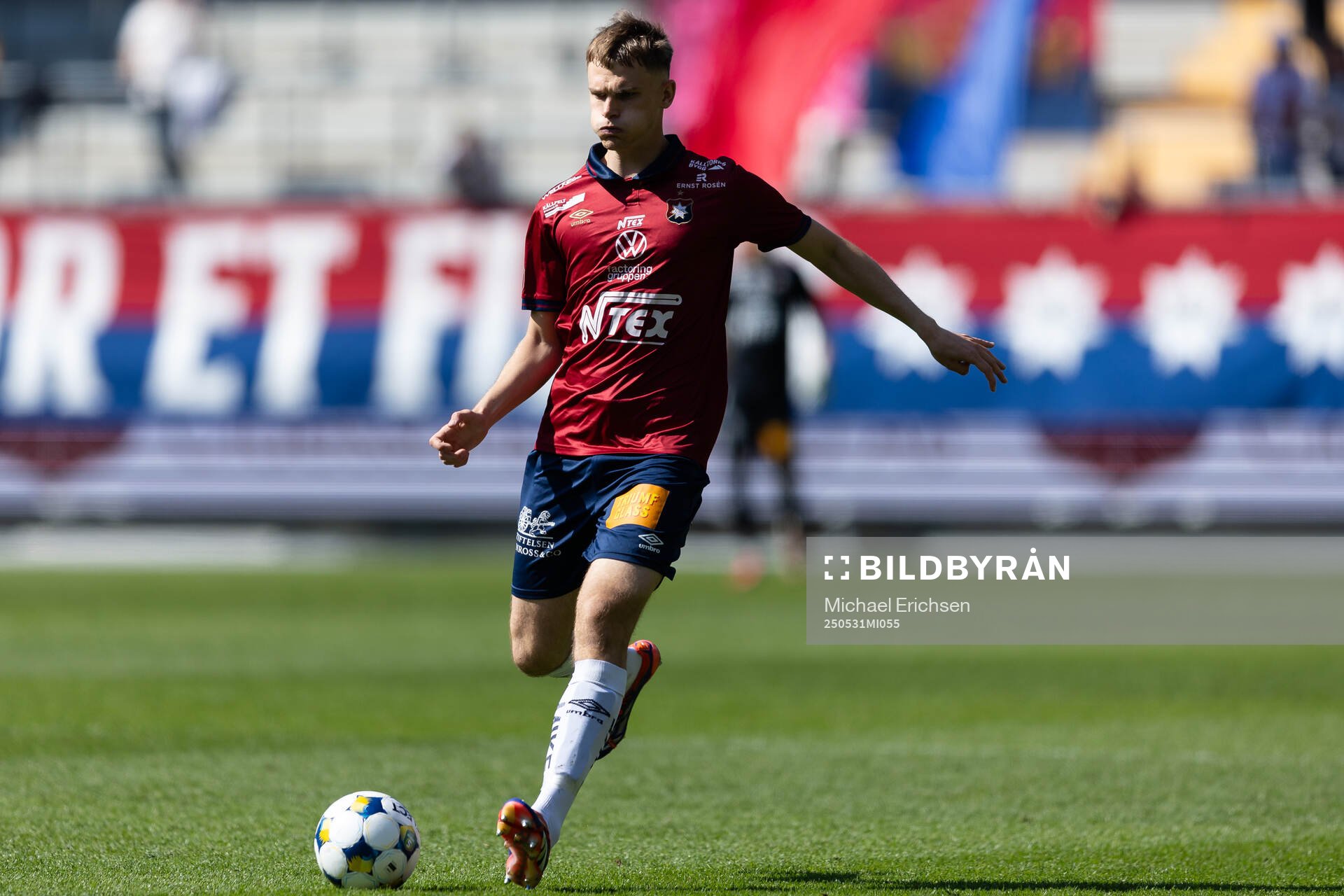 Örgrytes Christoffer Styffe under fotbollsmatchen i Superettan mellan Örgryte och Trelleborg den 31 maj 2025 i Göteborg. 