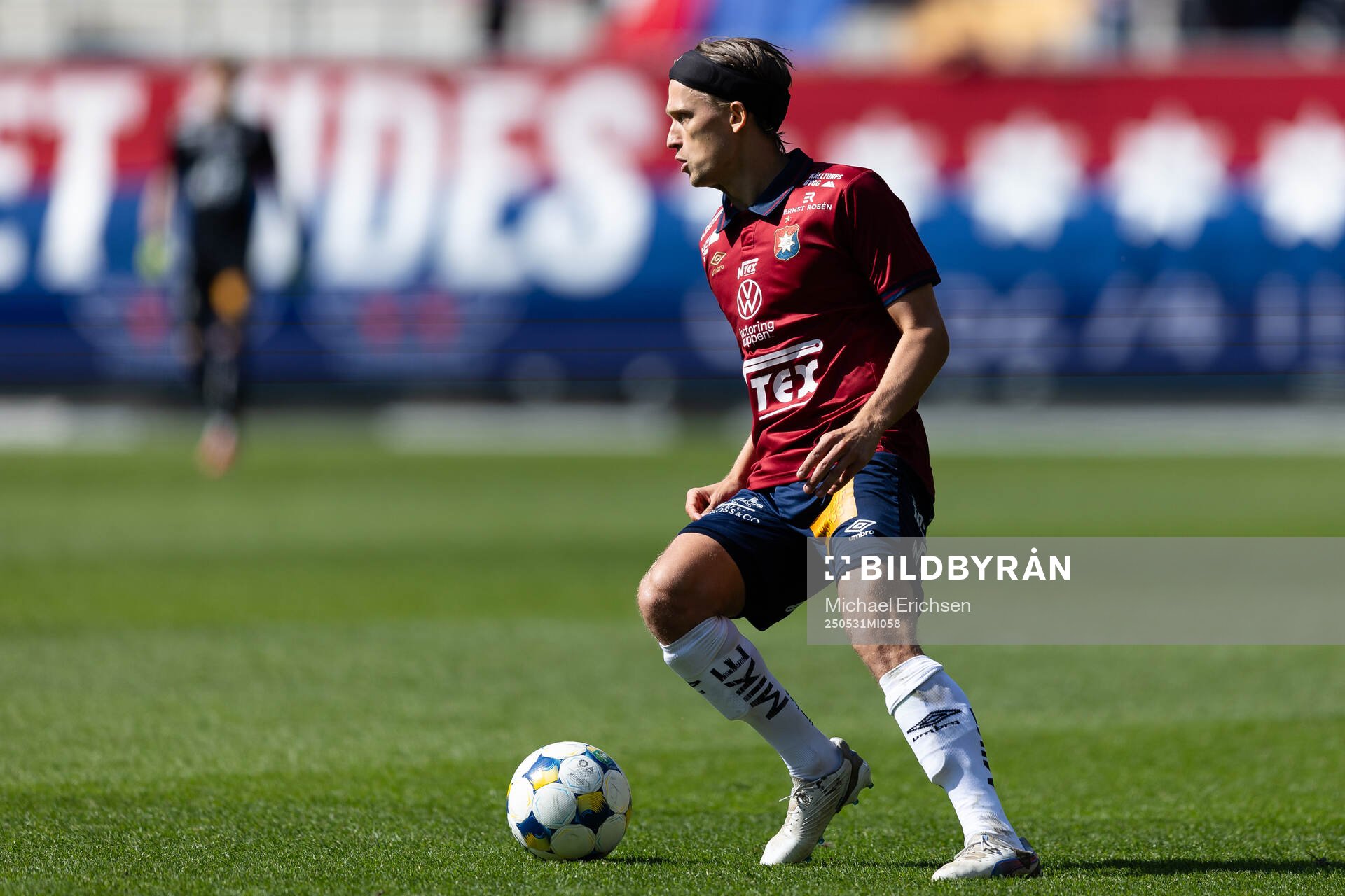 Örgrytes Charlie Vindehall under fotbollsmatchen i Superettan mellan Örgryte och Trelleborg den 31 maj 2025 i Göteborg. 