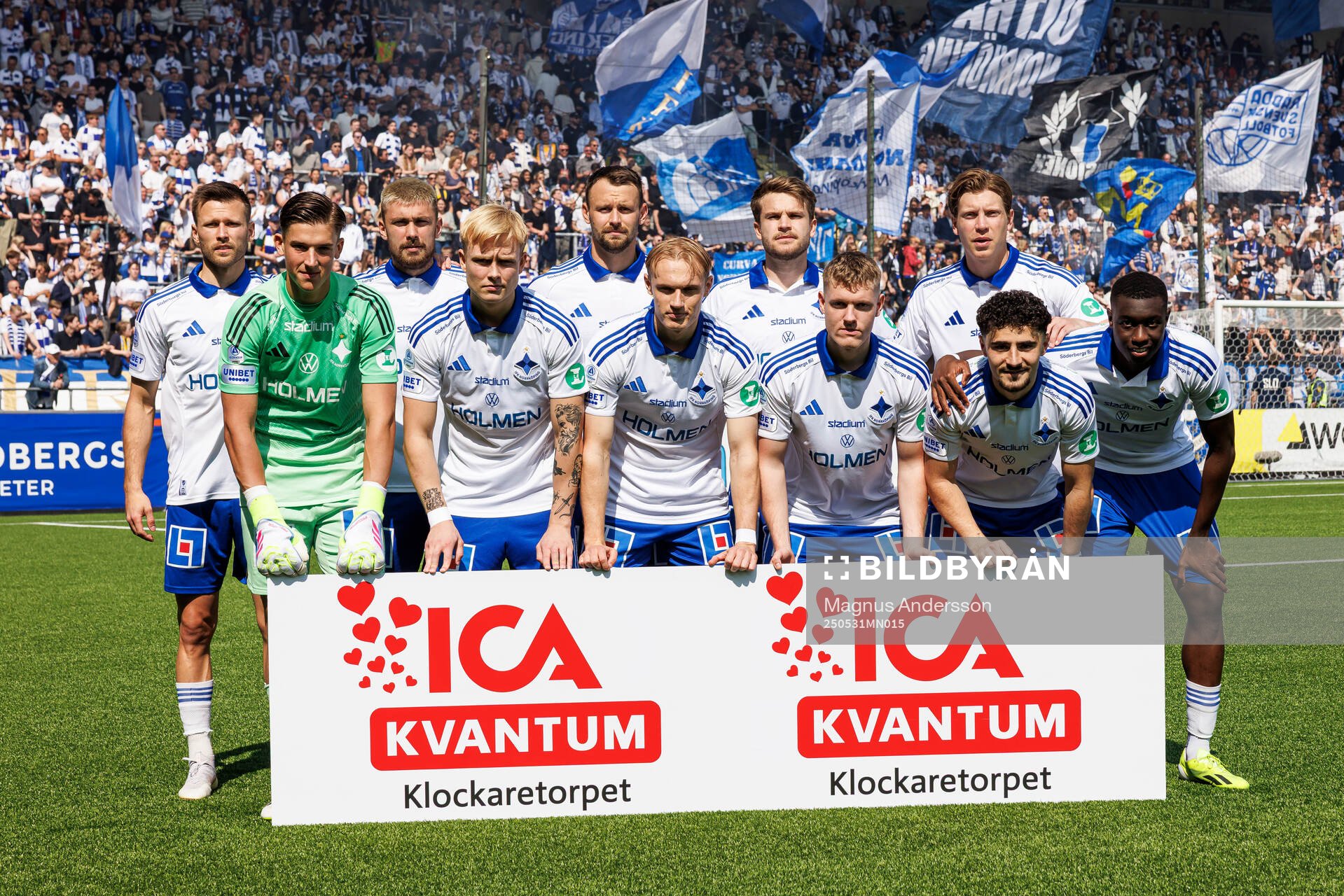 IFK Norrköpings startelva inför fotbollsmatchen i Allsvenskan mellan IFK Norrköping och GAIS den 31 maj 2025 i Norrköping. 