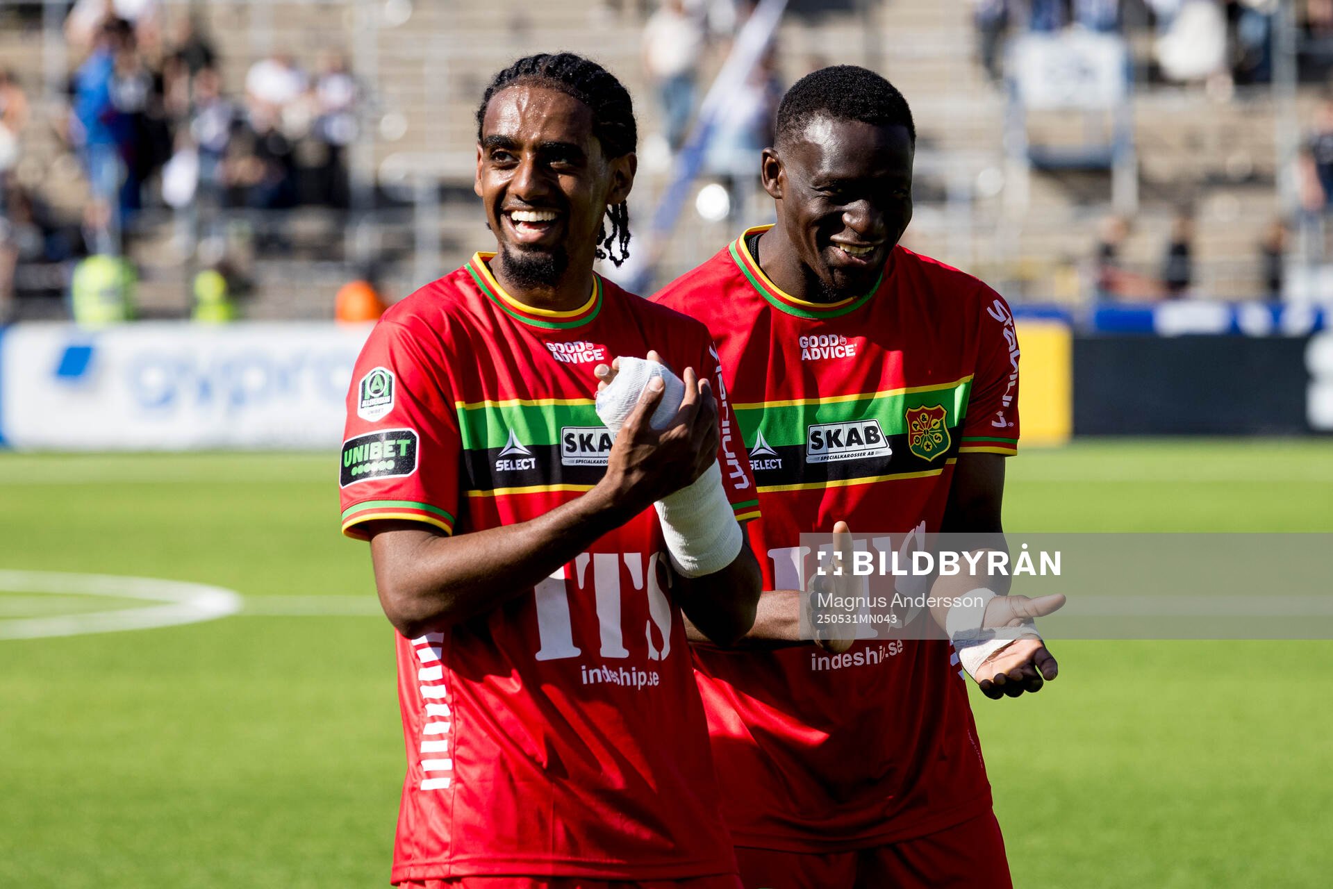 GAIS Harun Ibrahim och Ibrahim Diabate jublar