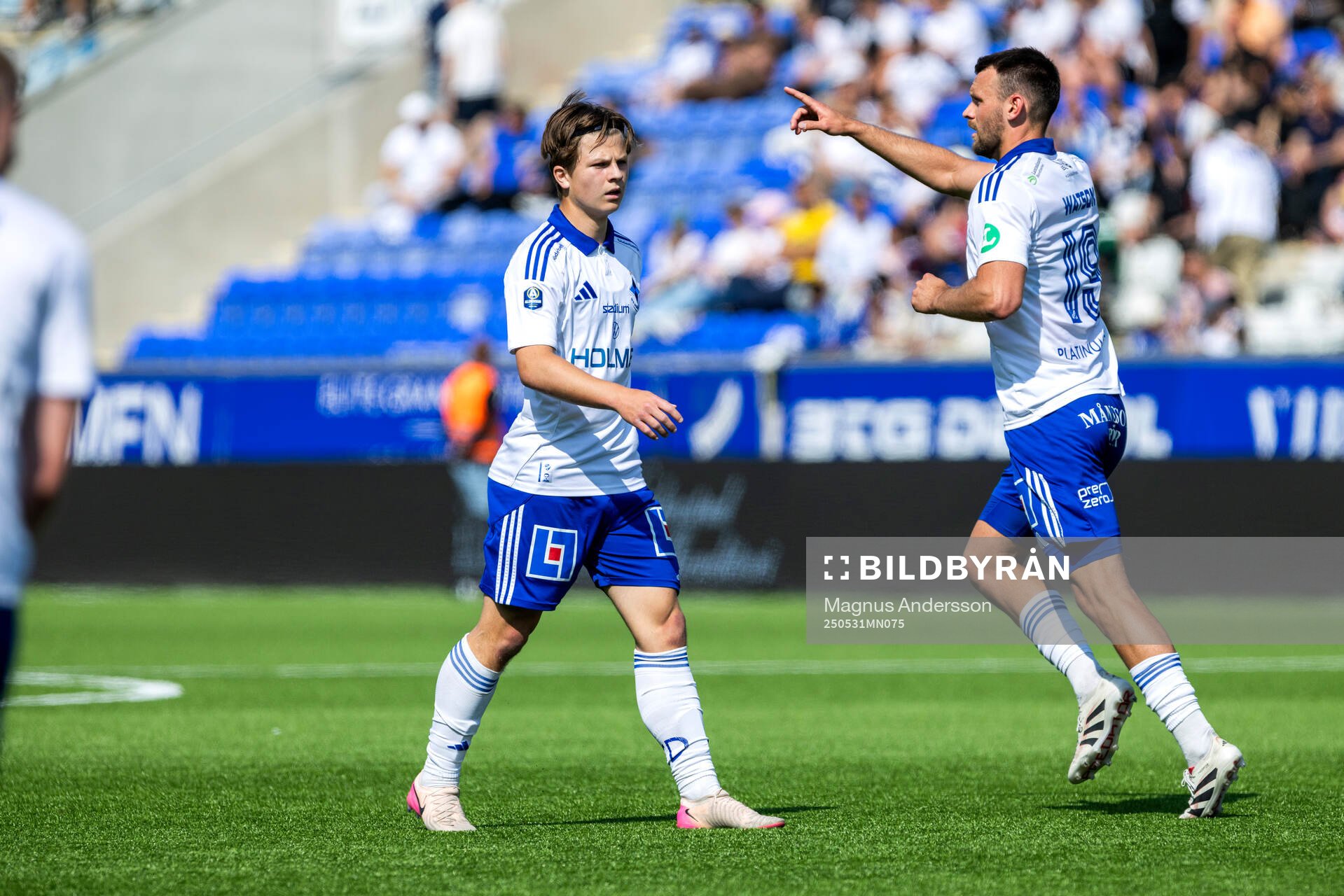 IFK Norrköpings Axel Brönner under fotbollsmatchen i Allsvenskan mellan IFK Norrköping och GAIS den 31 maj 2025 i Norrköping. 