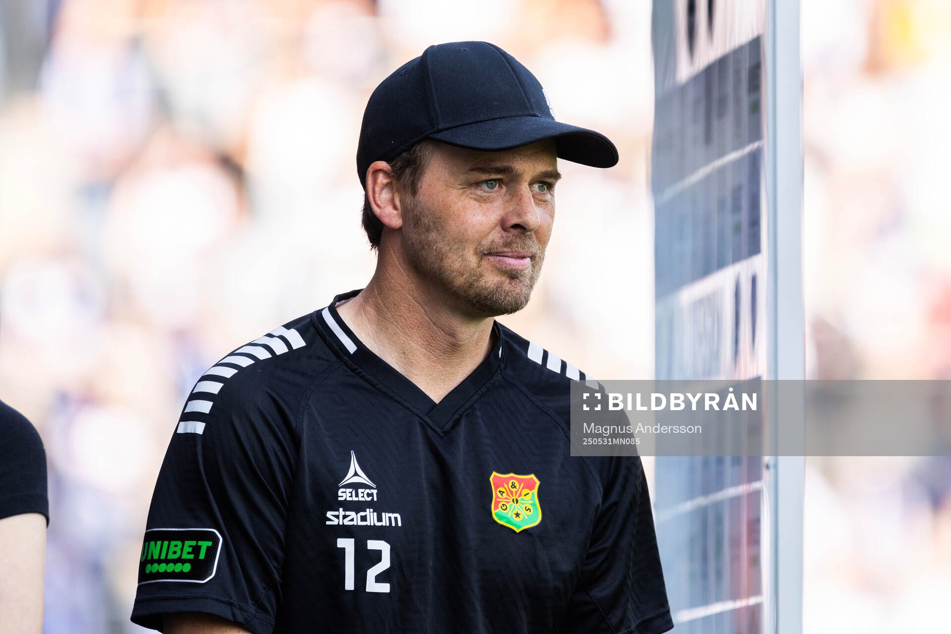 GAIS tränare Fredrik Holmberg under fotbollsmatchen i Allsvenskan mellan IFK Norrköping och GAIS den 31 maj 2025 i Norrköping. 