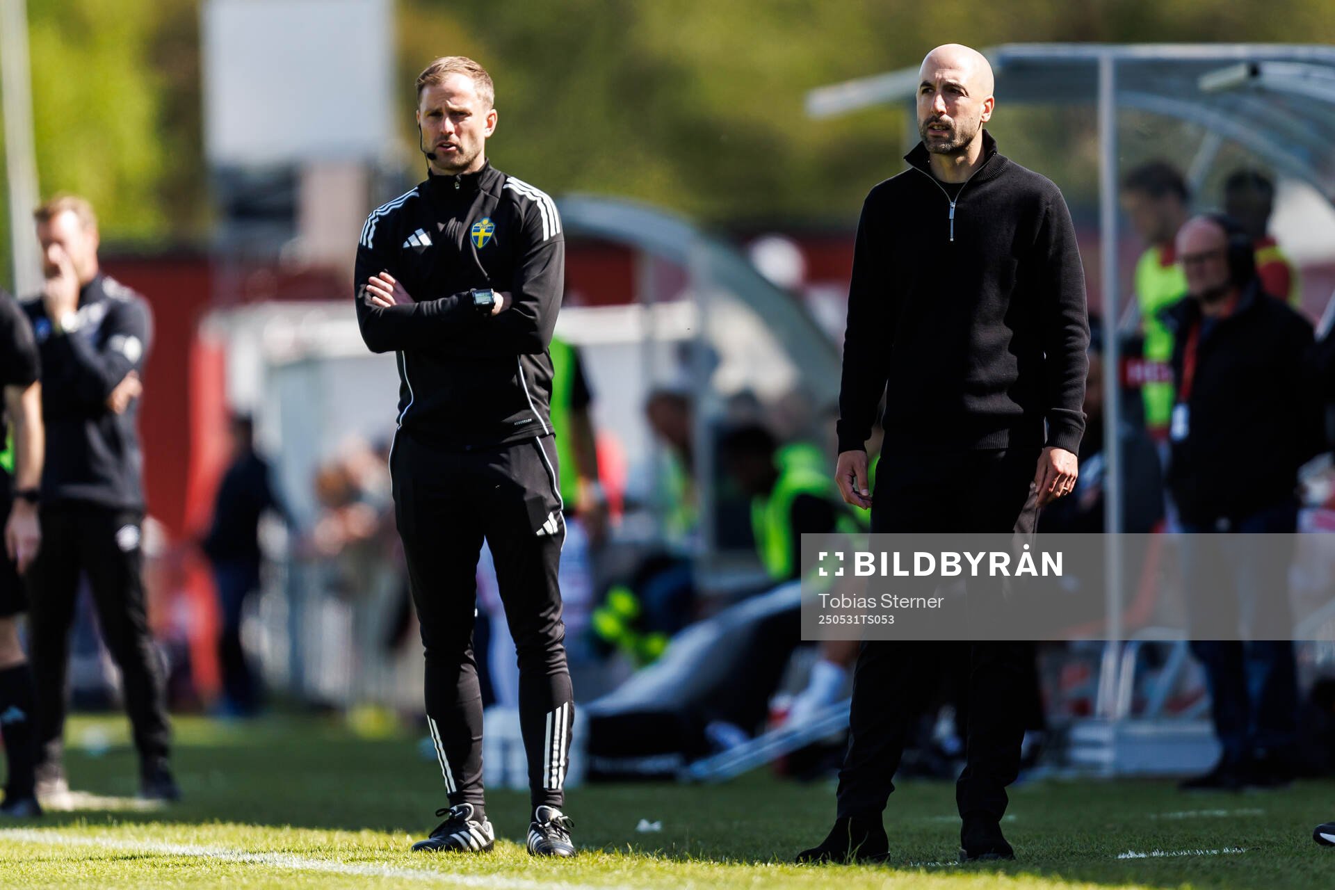Östers tränare Martin Foyston under fotbollsmatchen i Allsvenskan mellan Degerfors och Öster den 31 maj 2025 i Degerfors. 