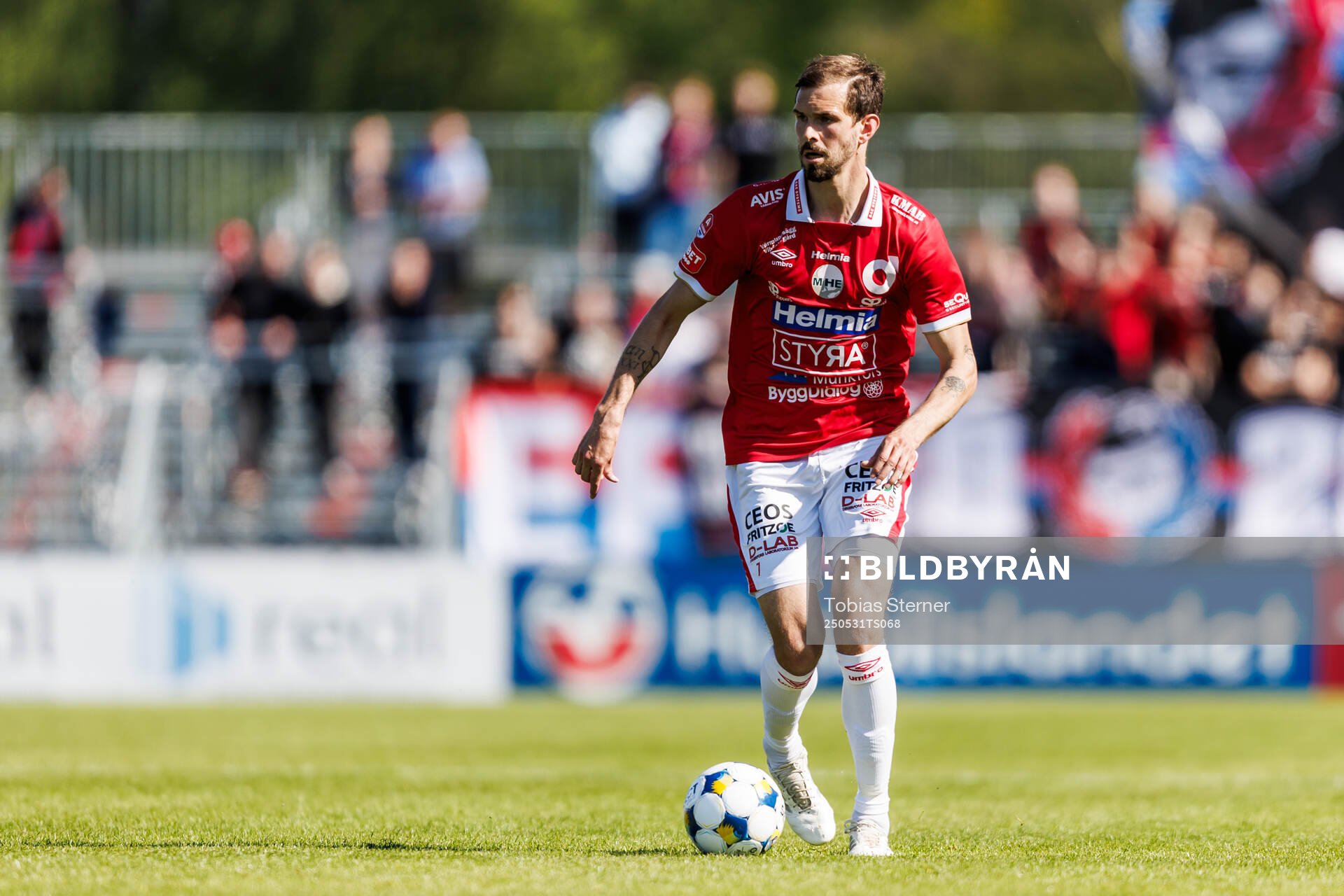 Degerfors Sebastian Ohlsson under fotbollsmatchen i Allsvenskan mellan Degerfors och Öster den 31 maj 2025 i Degerfors. 