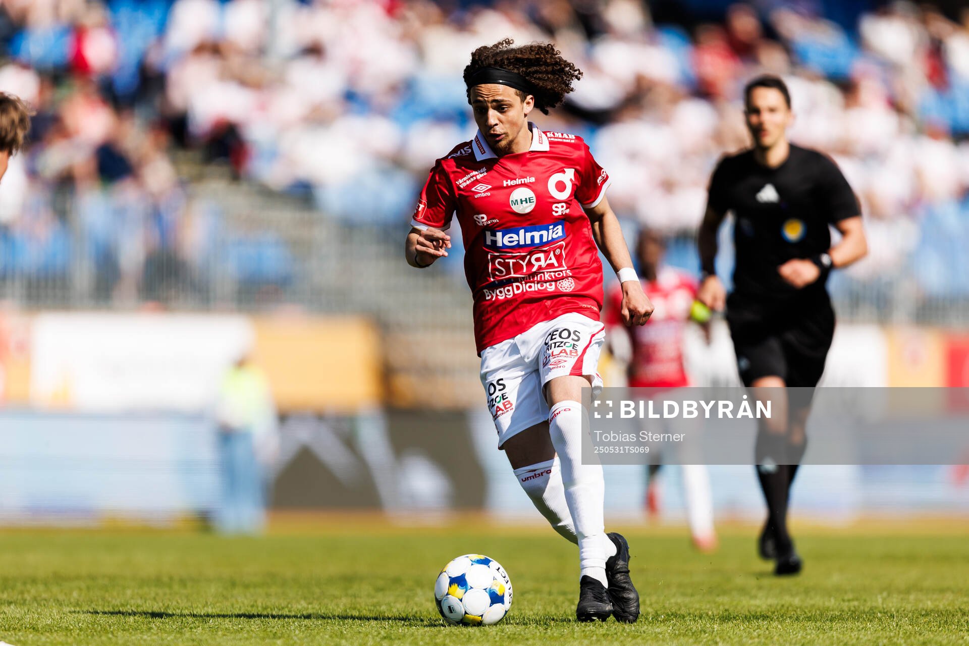 Degerfors Maill Lundgren under fotbollsmatchen i Allsvenskan mellan Degerfors och Öster den 31 maj 2025 i Degerfors. 