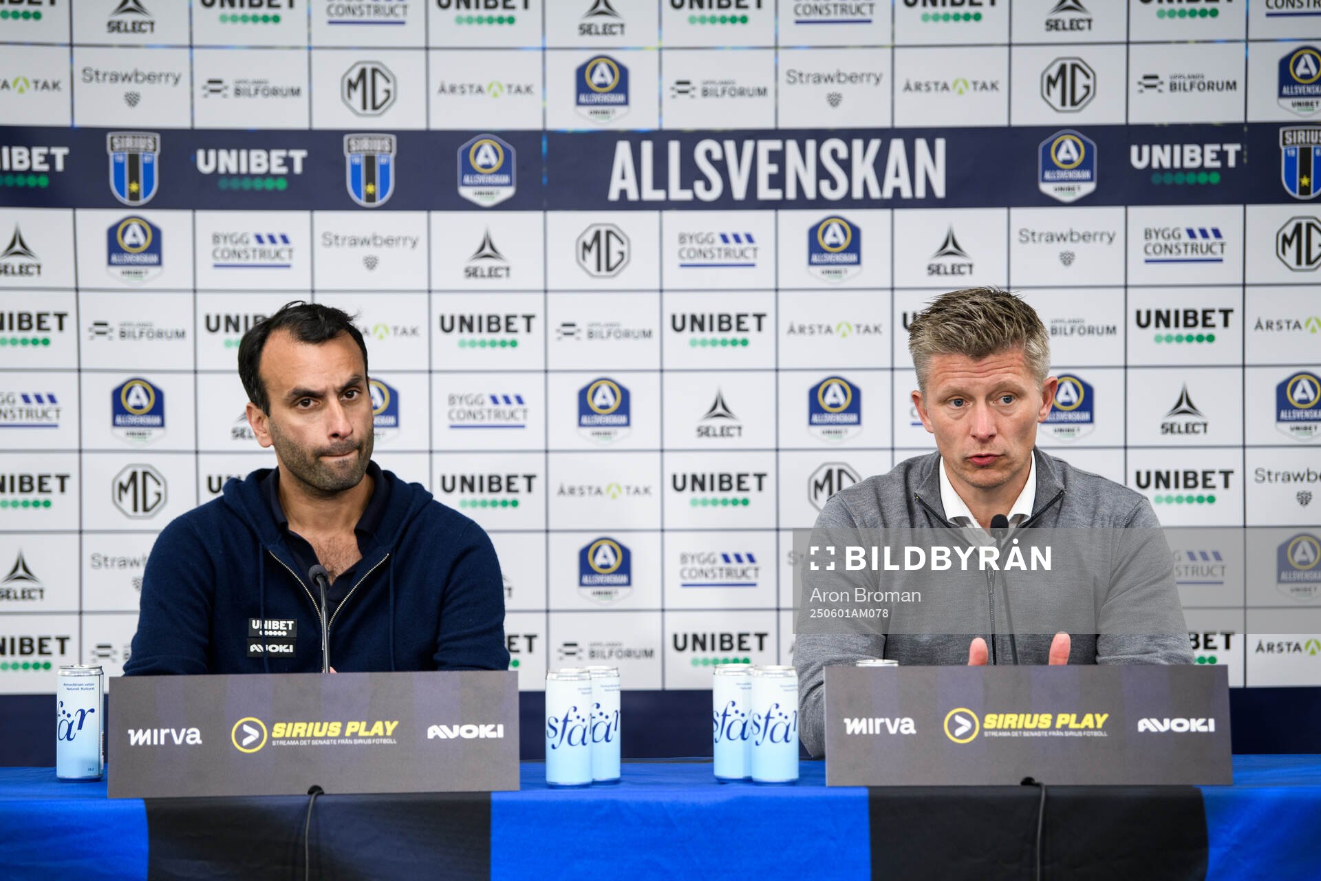 Sirius tränare Andreas Engelmark och AIKs tränare Mikkjal
