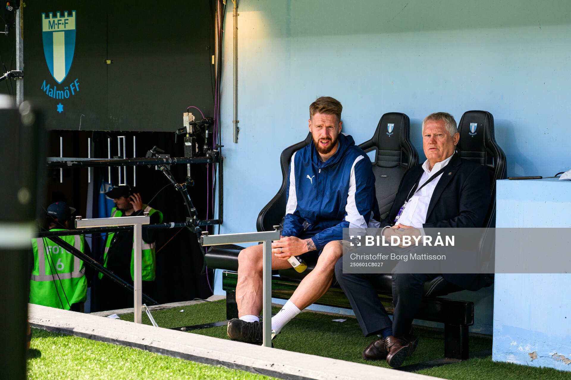 Malmö FFs Pontus Jansson och ordförande  Anders Pålsson