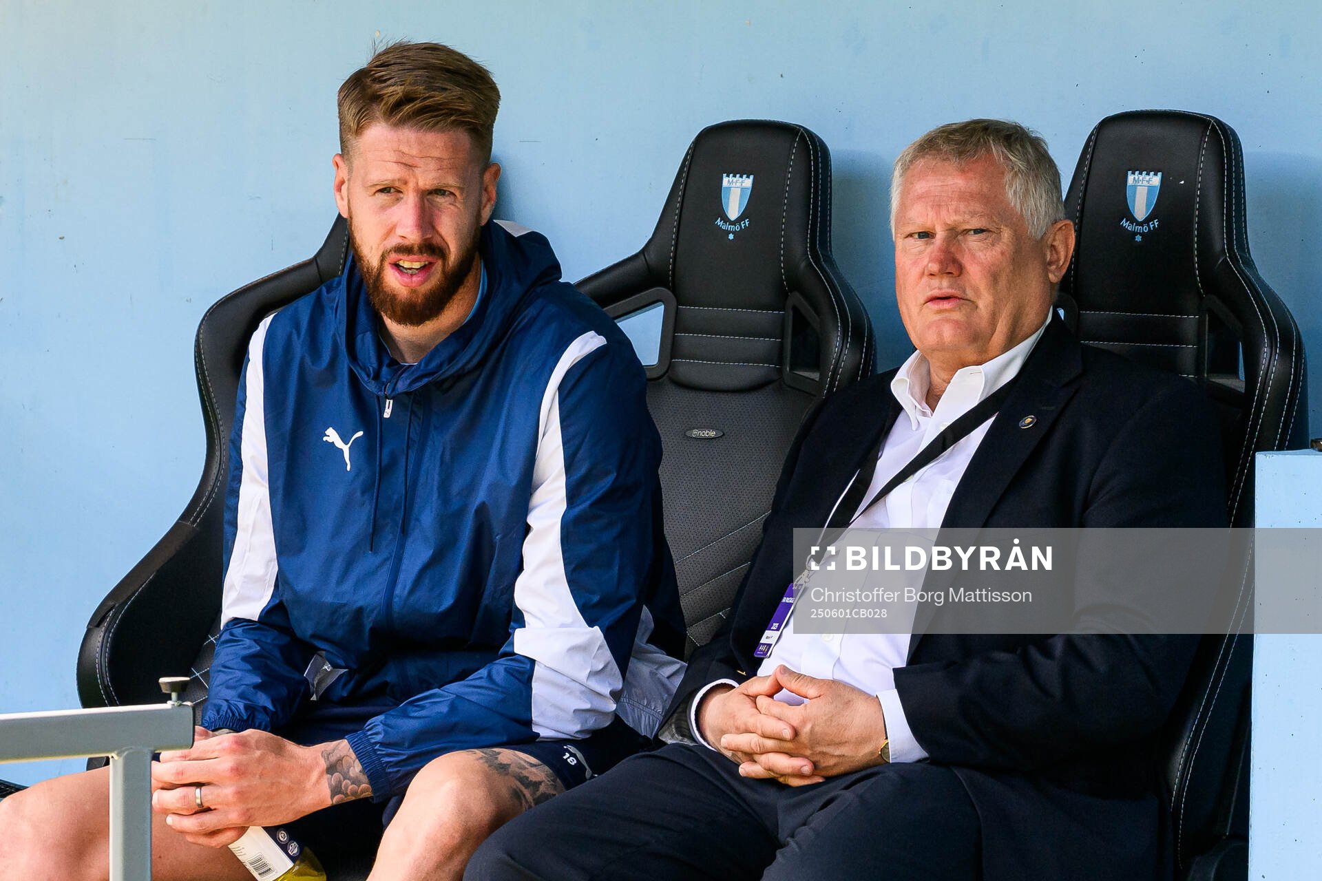 Malmö FFs Pontus Jansson och ordförande  Anders Pålsson
