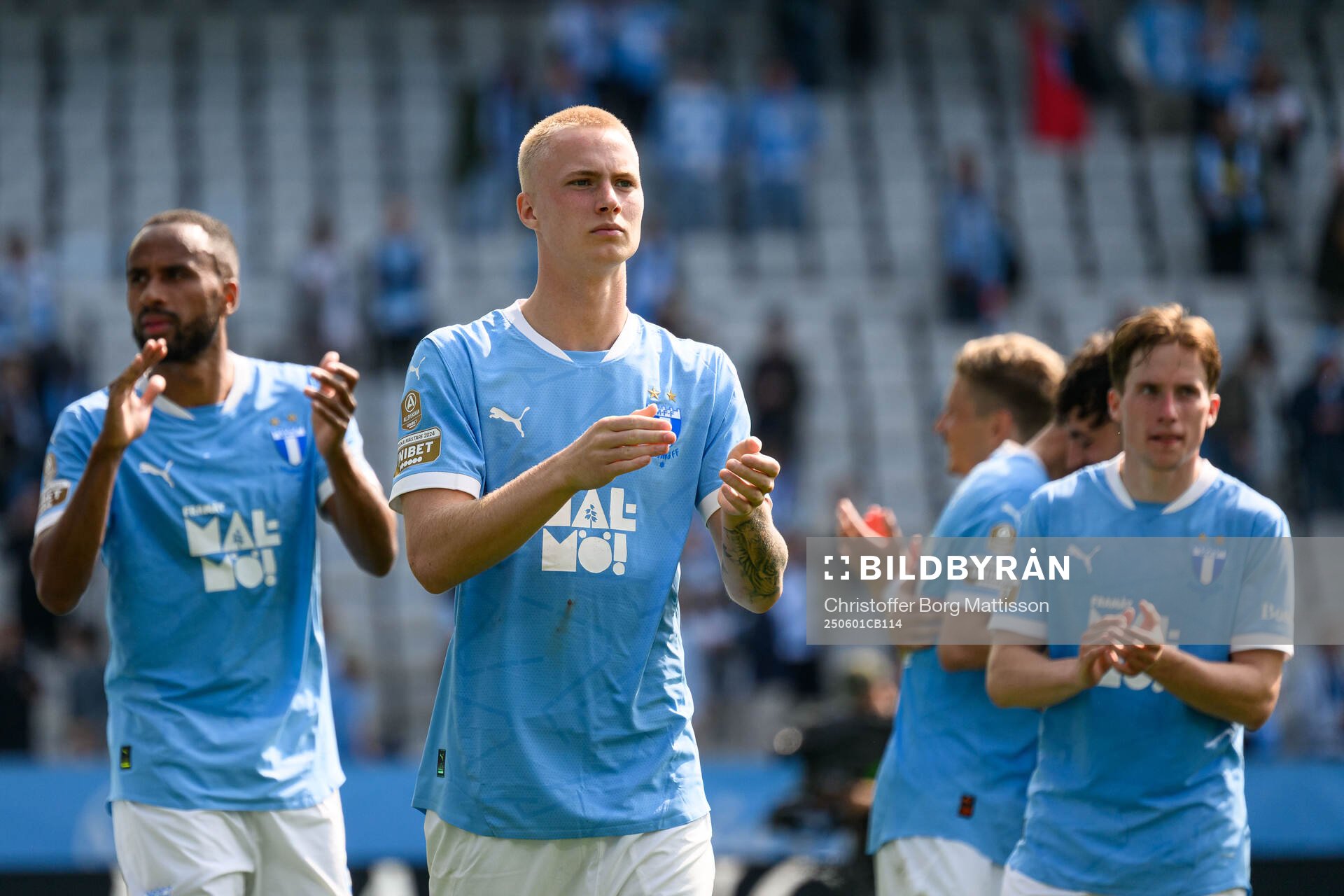 Malmö FFs Isaac Thelin, Daniel Gudjohnsen och Johan