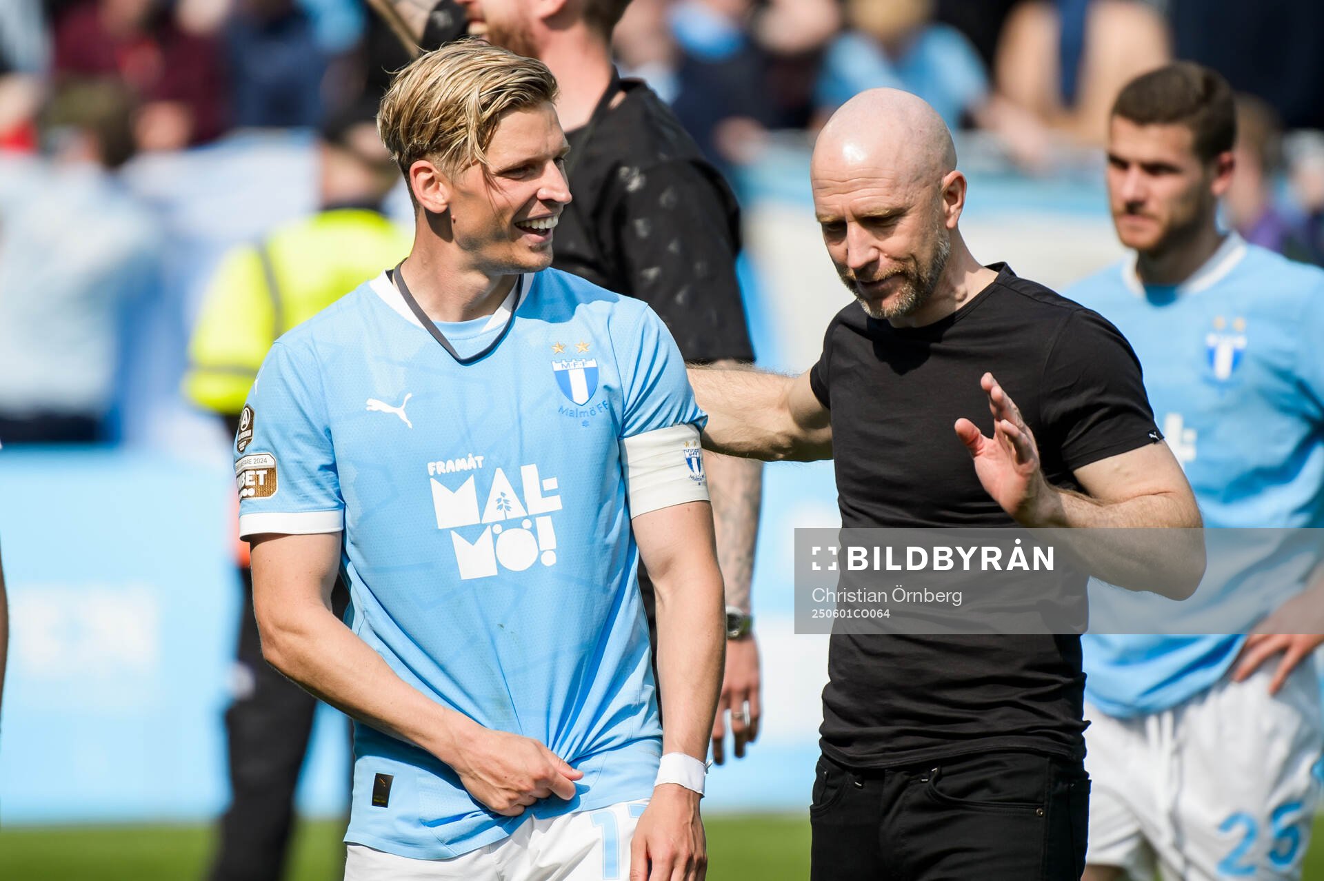 Malmö FFs Jens Stryger Larsen och tränare Henrik