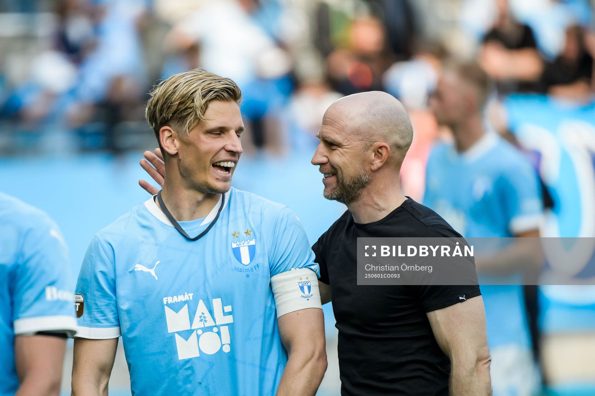 Malmö FFs Jens Stryger Larsen och tränare Henrik