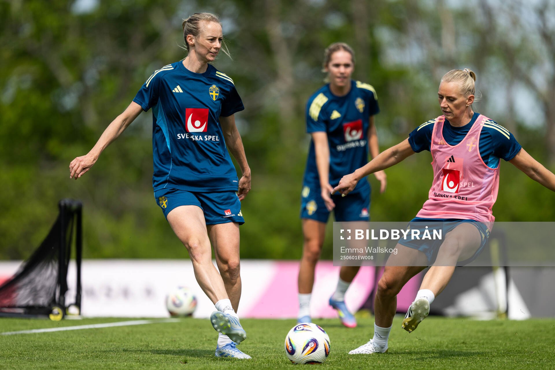Amanda Ilestedt and Stina Blackstenius of the Swedish