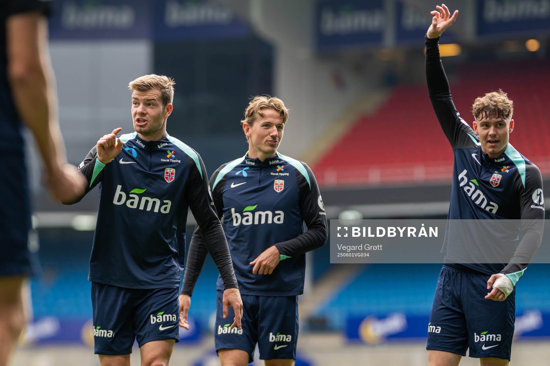 Alexander Sørloth, Sander Berge and Jørgen Strand Larsen