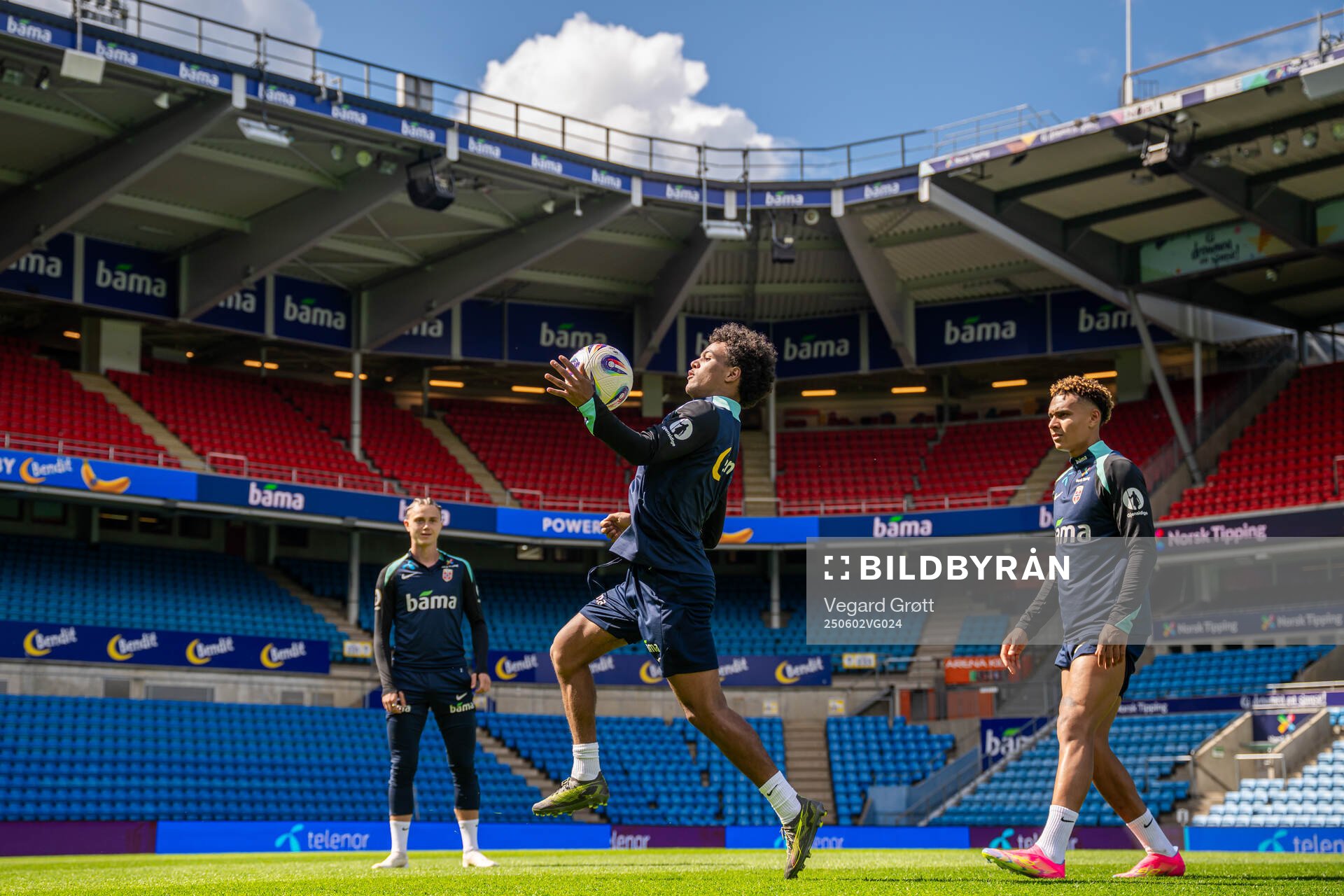 Thelo Aasgaard, Oscar Bobb and Antonio Nusa of the