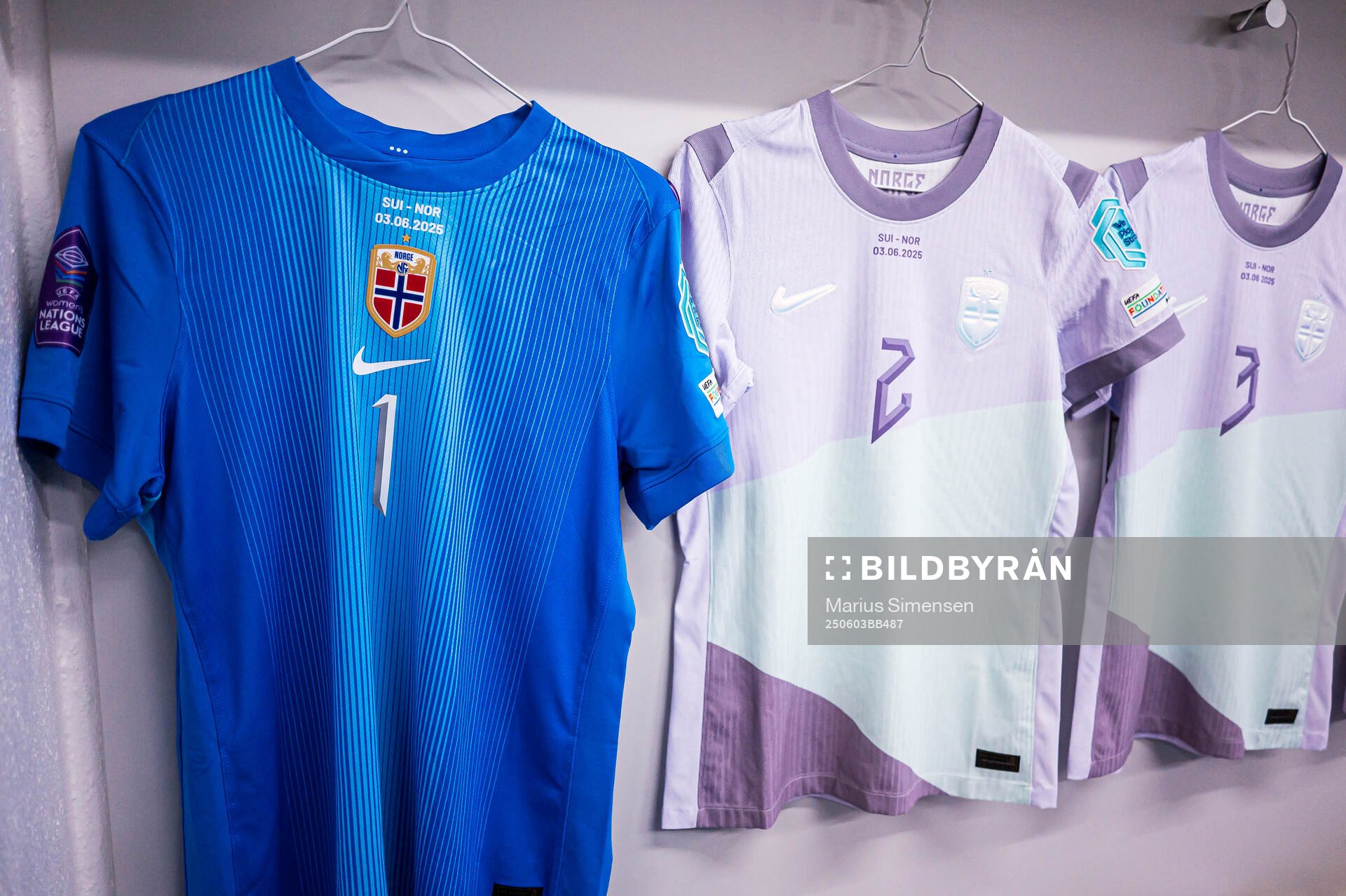 Shirts of goalkeeper Cecilie Fiskerstrand, Marit Bratberg