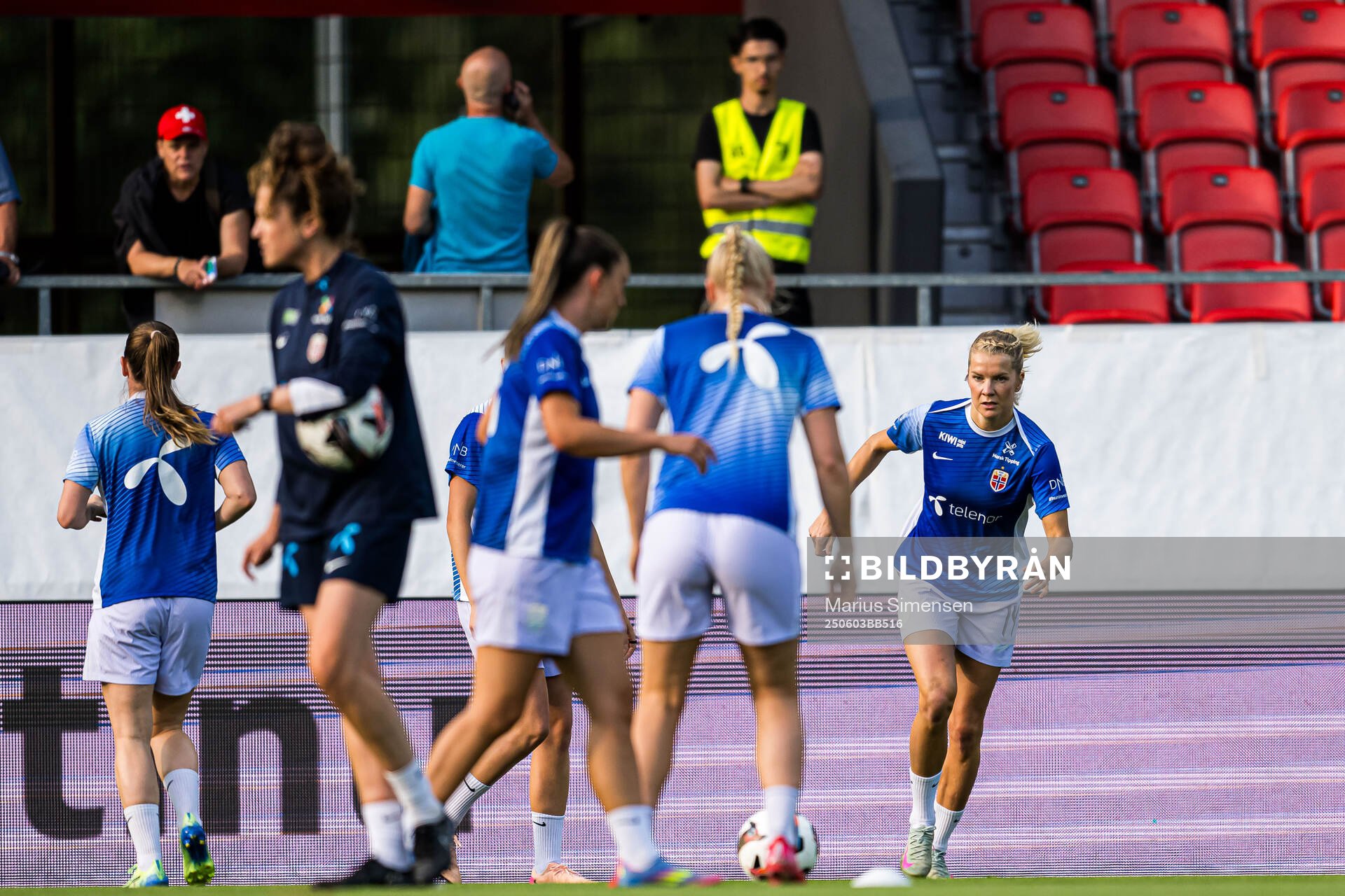 Ada Hegerberg of Norway warms up