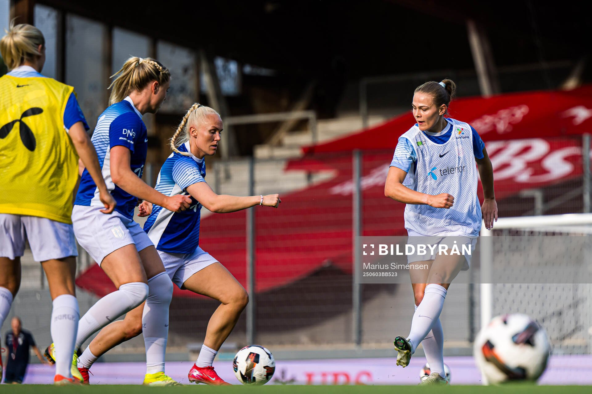 Marthine Østenstad of Norway warms up