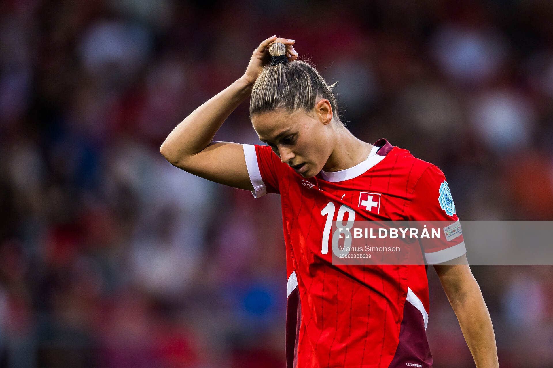Viola Calligaris of Switzerland looks dejected