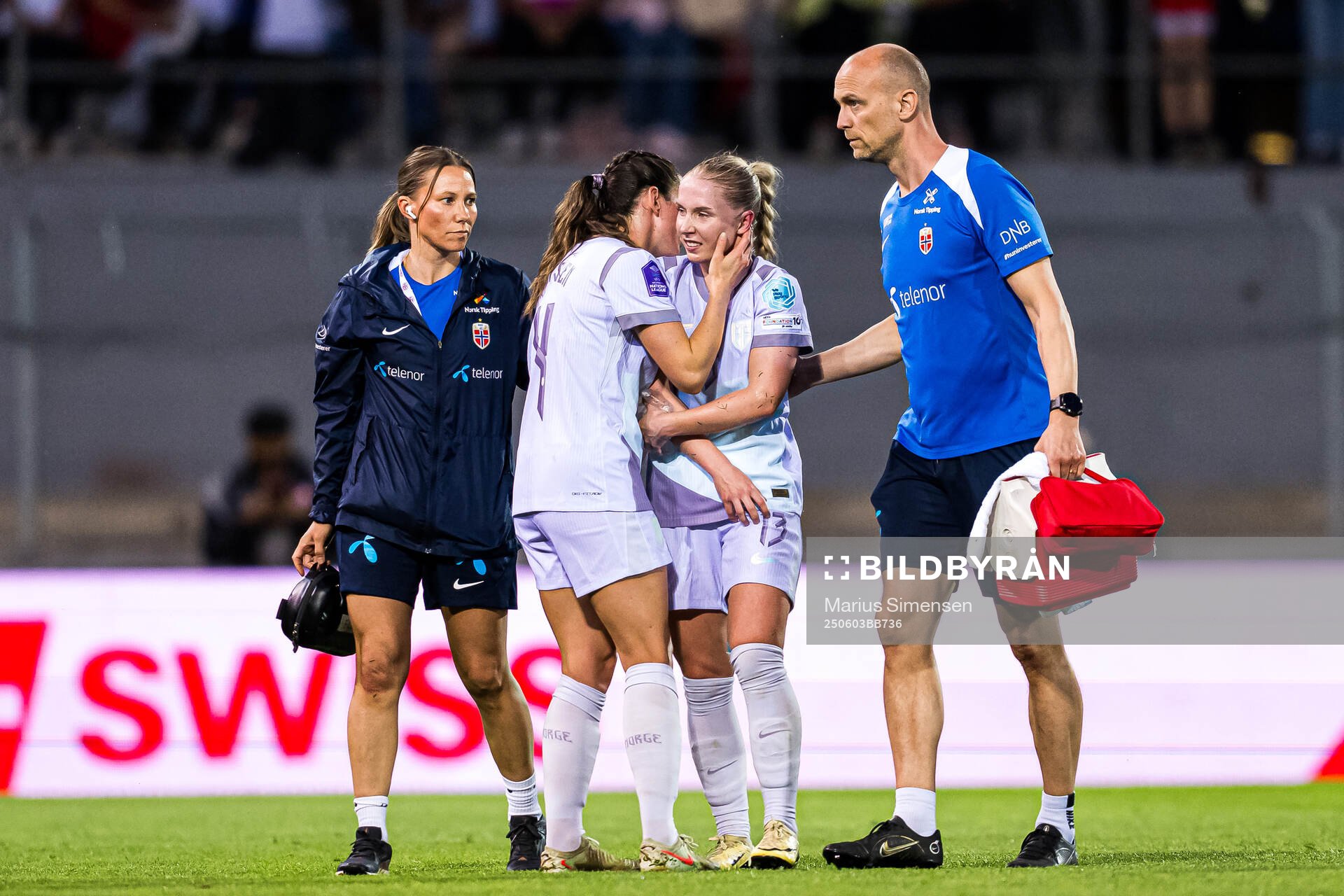 Thea Bjelde of Norway in pain