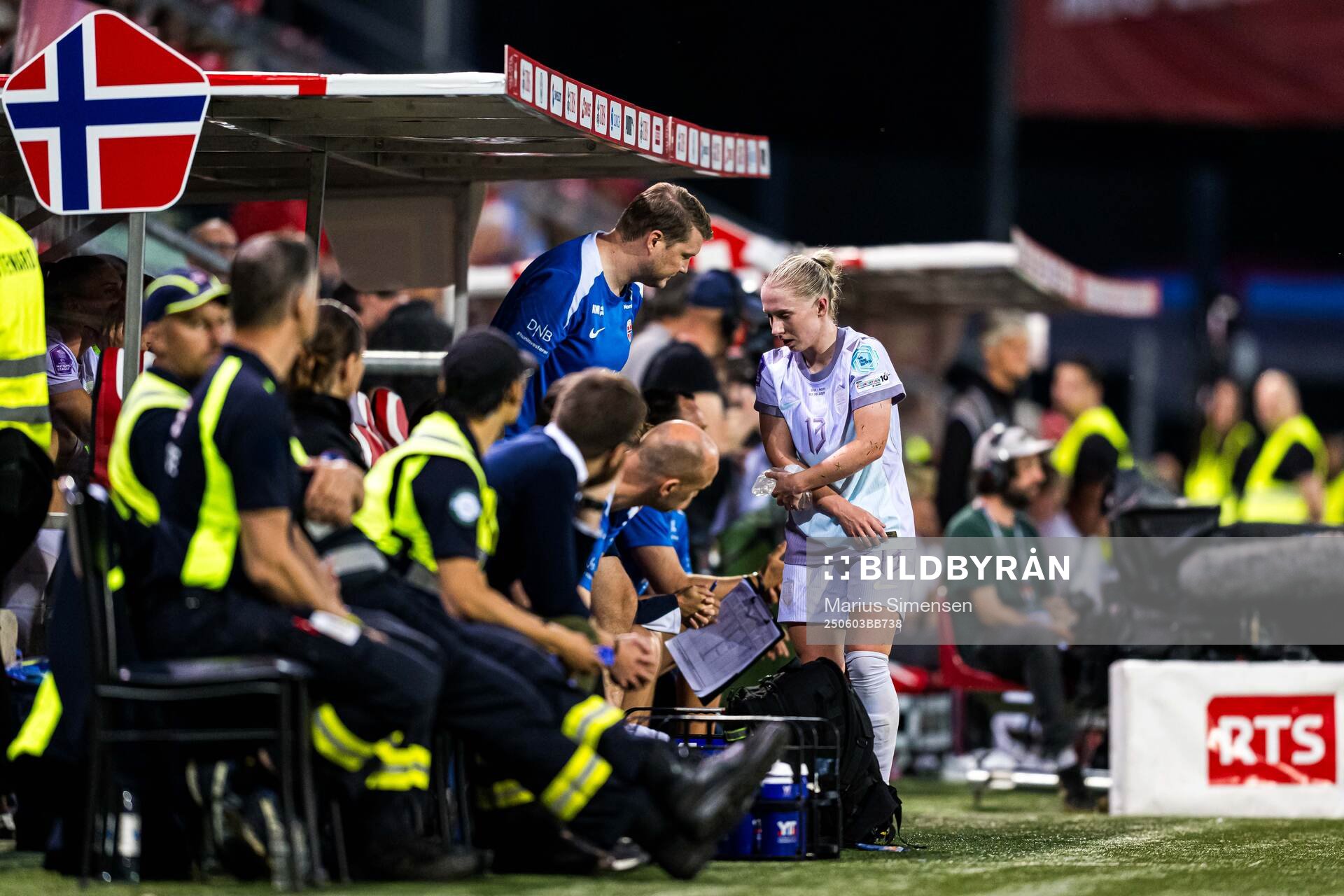 Thea Bjelde of Norway in pain
