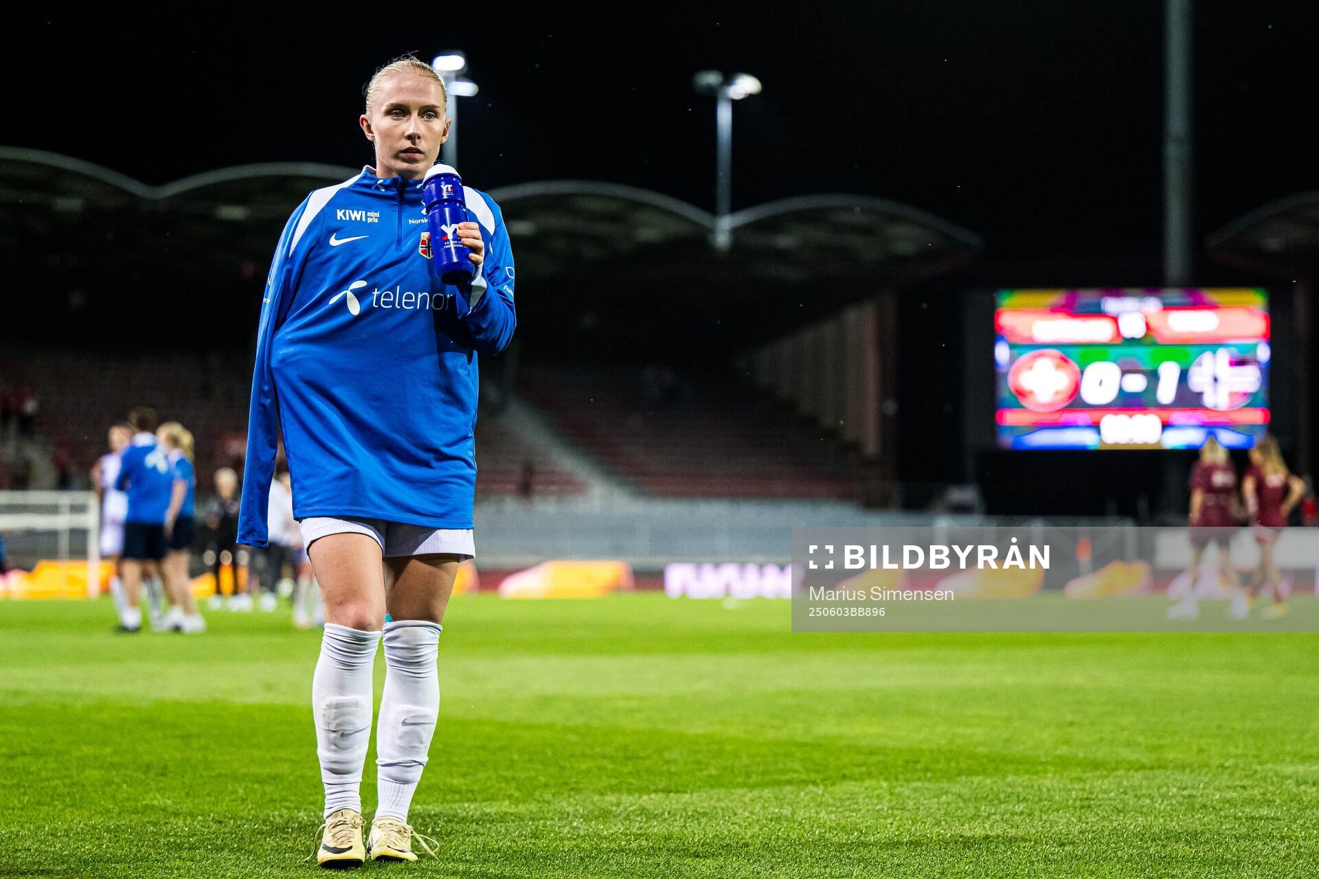 Thea Bjelde of Norway looks dejected