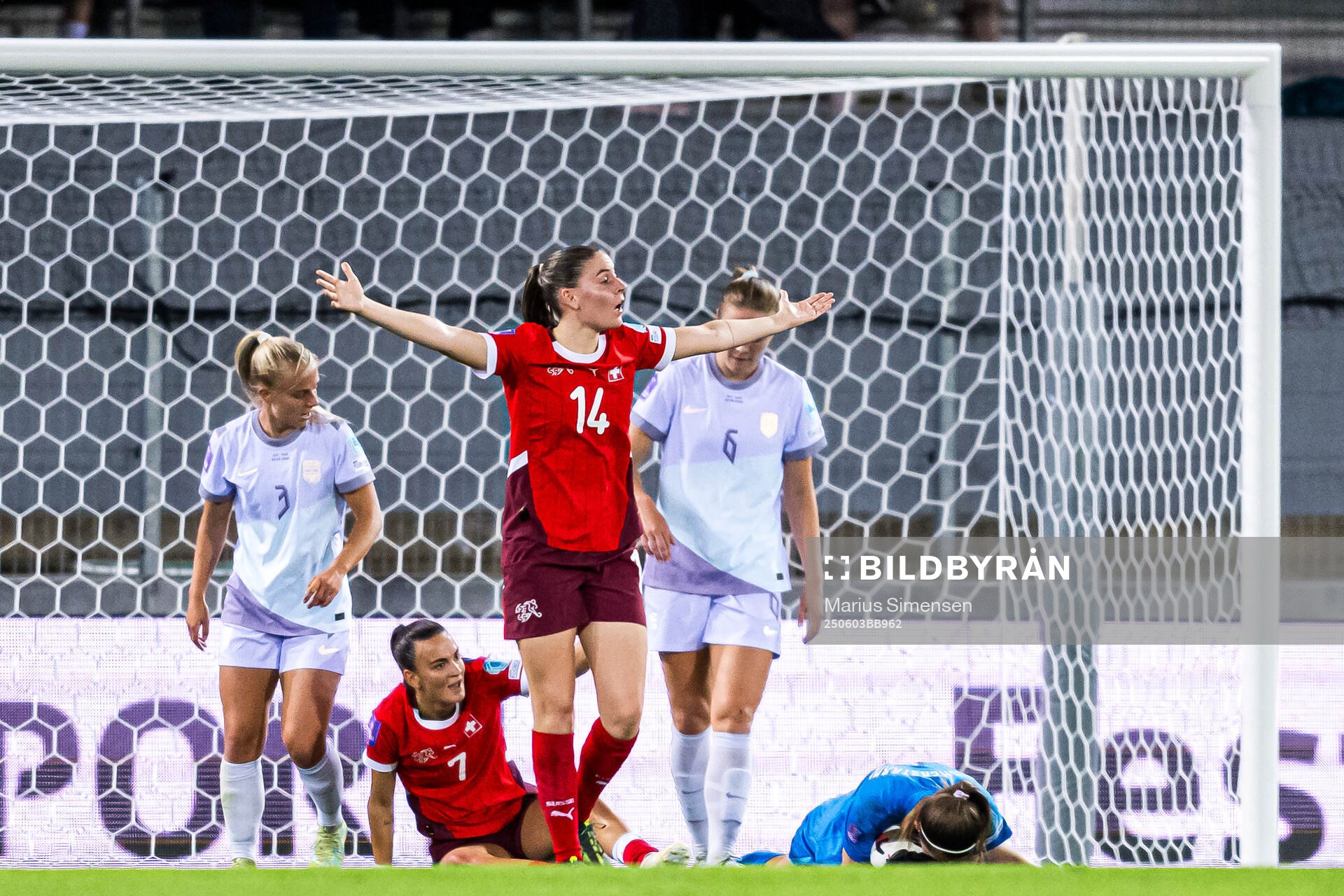 Smilla Vallotto of Switzerland reacts