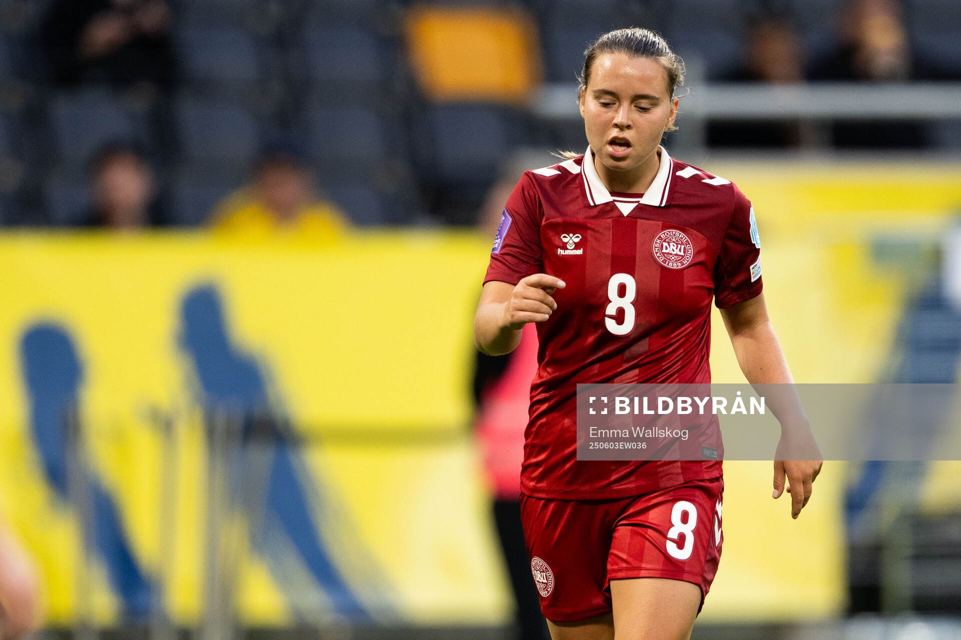 Emma Snerle of Denmark looks dejected