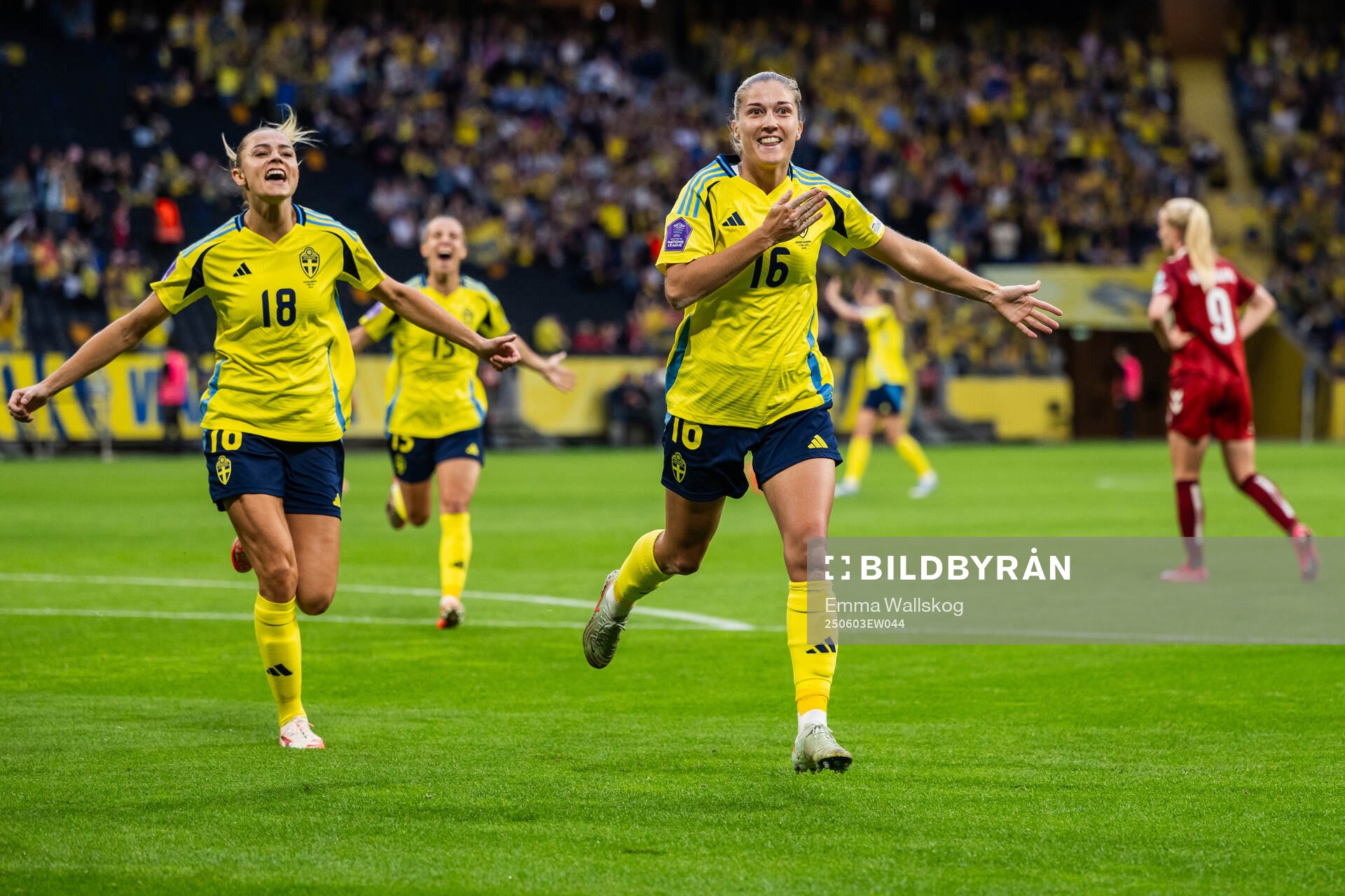 Filippa Angeldahl of Sweden celebrates