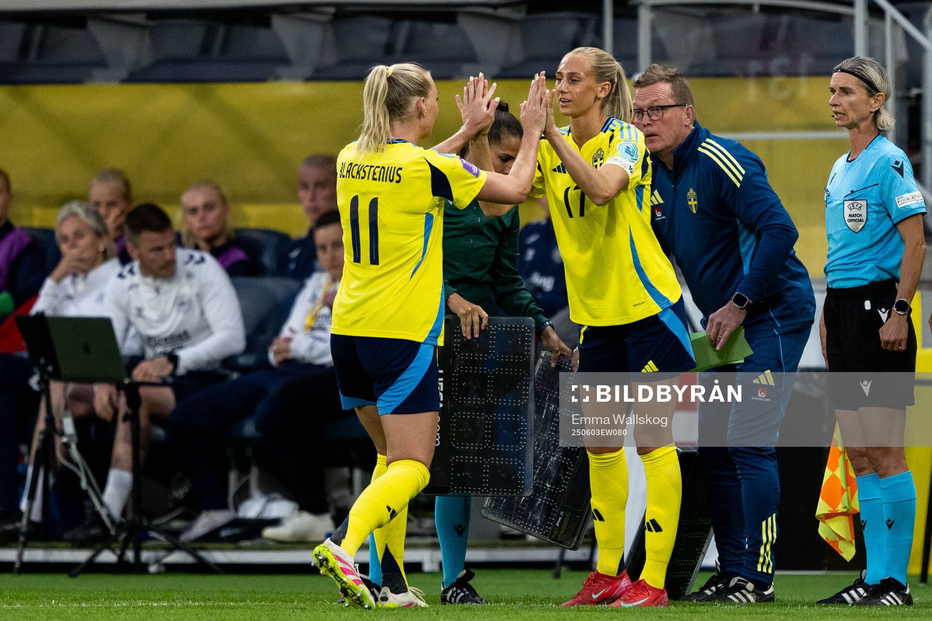 Stina Blackstenius and Ellen Wangerheim of Sweden